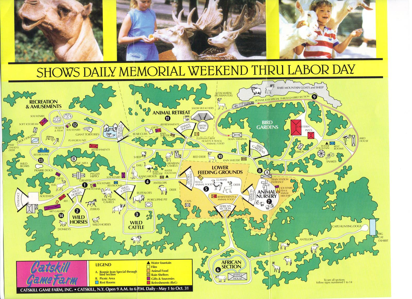 Catskill Game Farm map 1990's