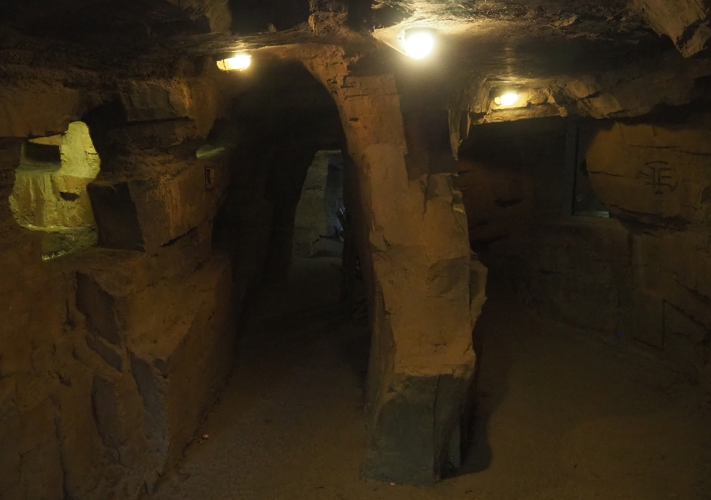 Cave under the African village with viewing windows into mongoose dens and bonobo indoor housing, 2020-10-10