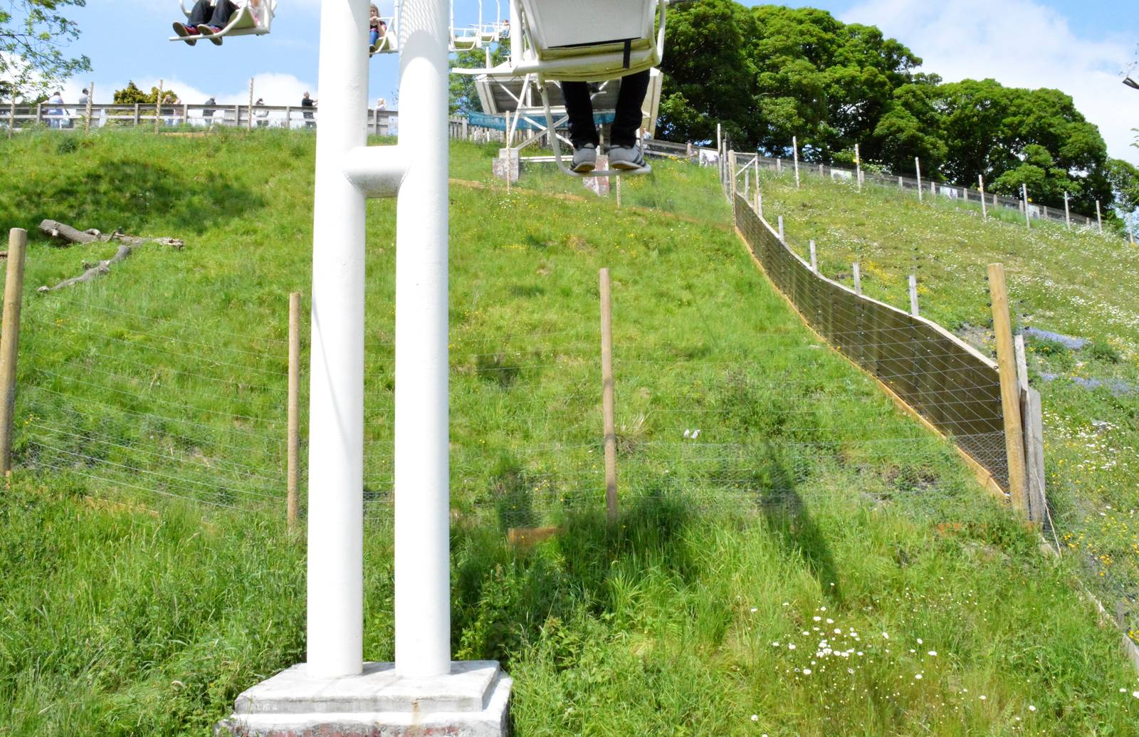 Chairlift going directly over the new macaque enclosure