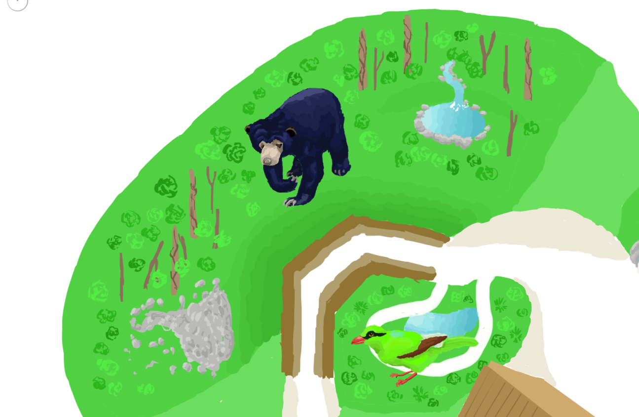 Chester Zoo Map - Sun Bear and Javan Green Magpie detail