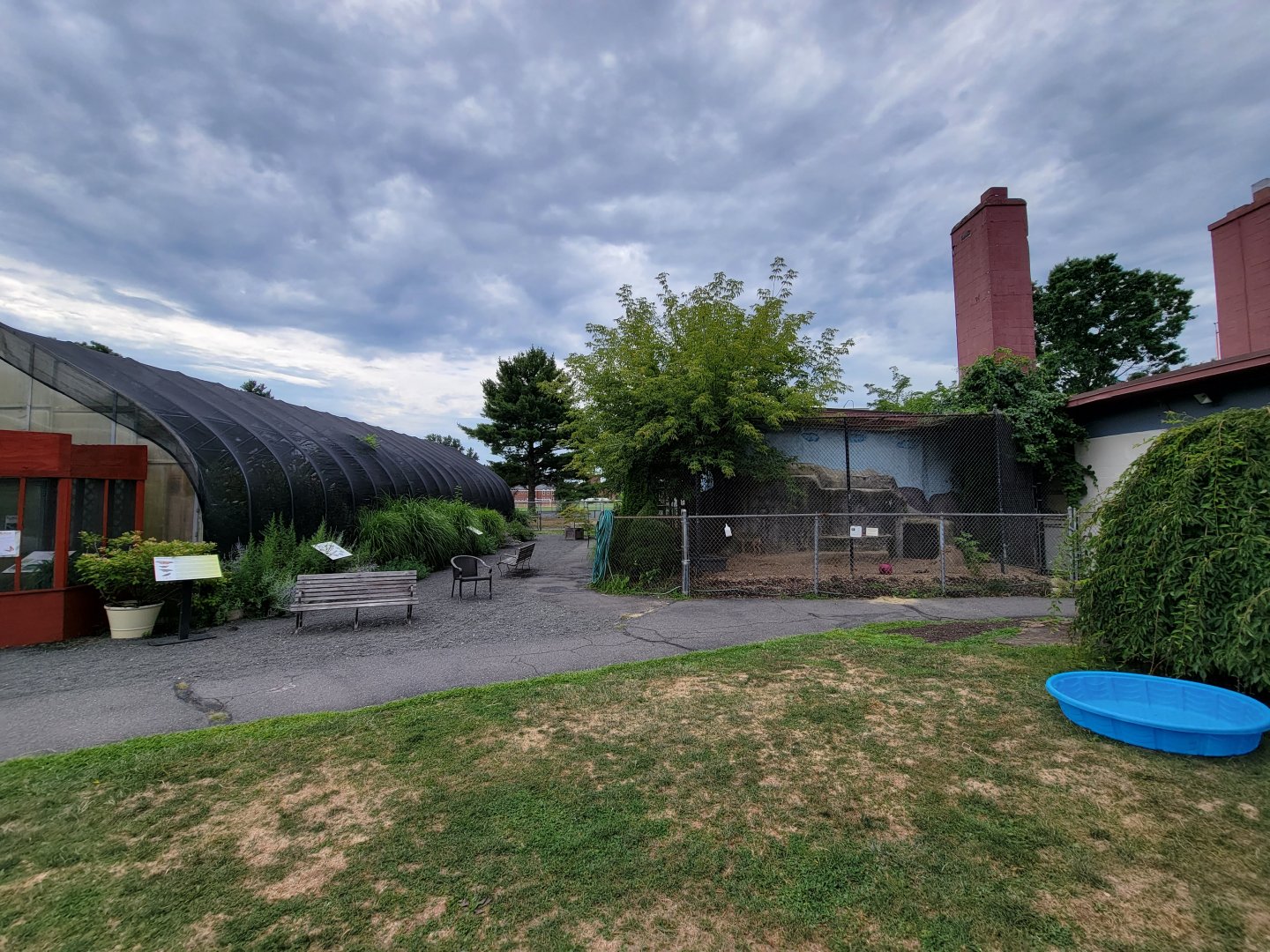 Children's Museum CT - Butterfly building (left), coyote (right)