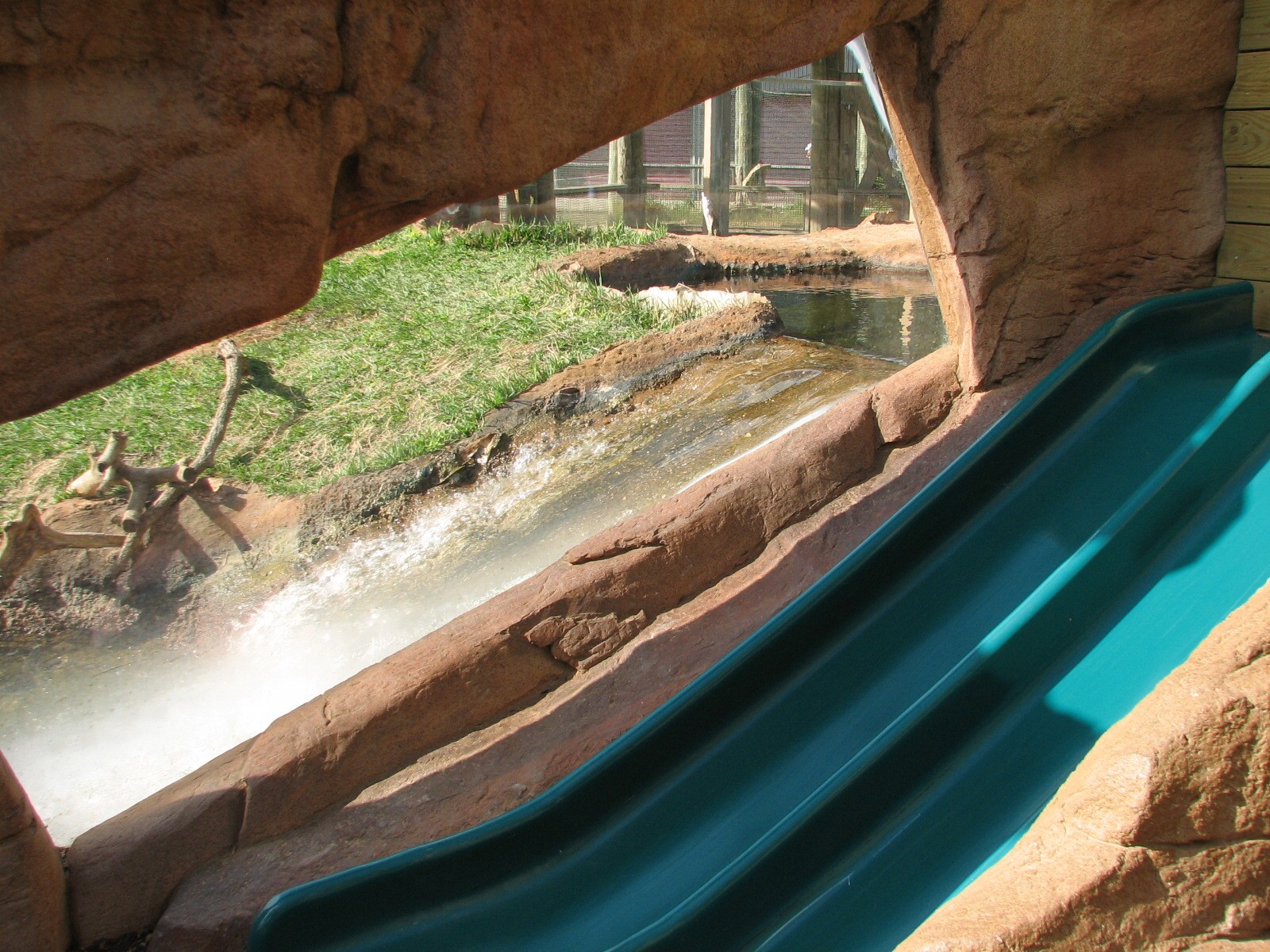Childrens Zoo - River Otter Exhibit Waterfall and Slide
