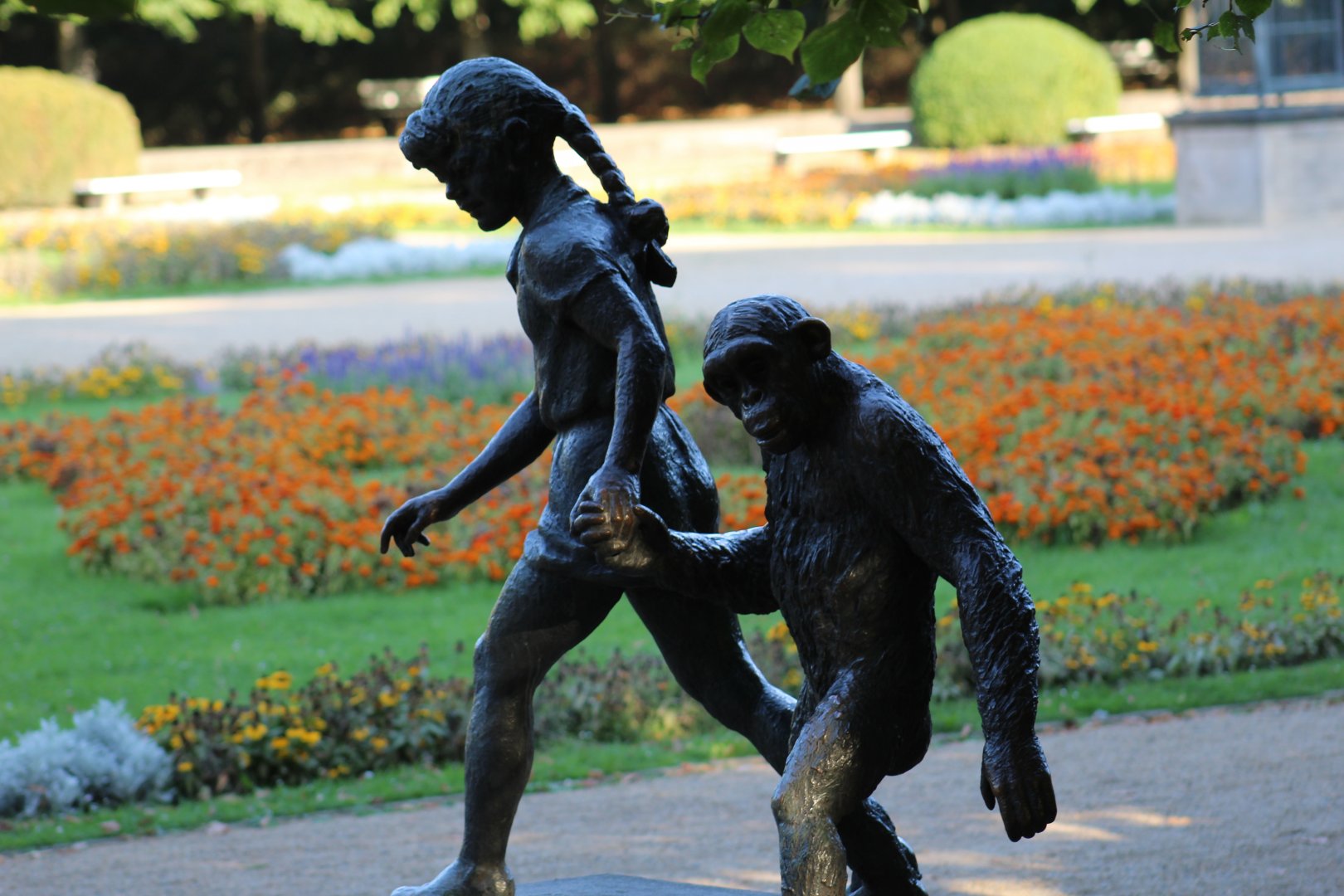 Chimp & Child Statue