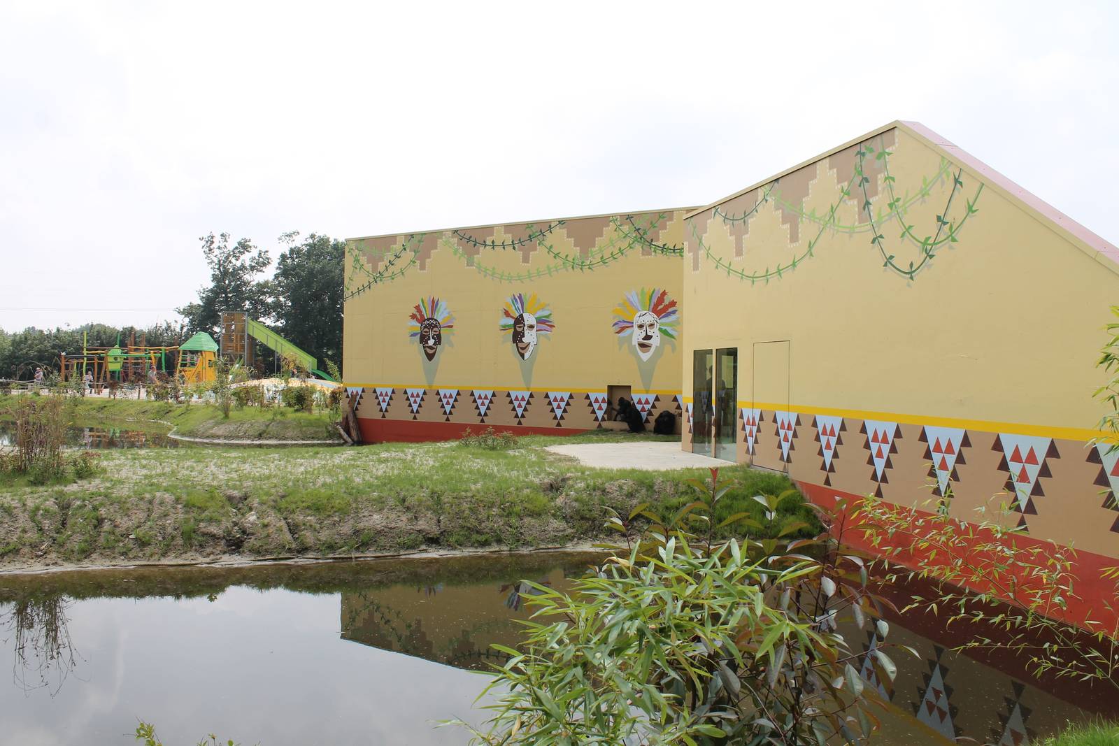 Chimp-house and outdoor enclosure