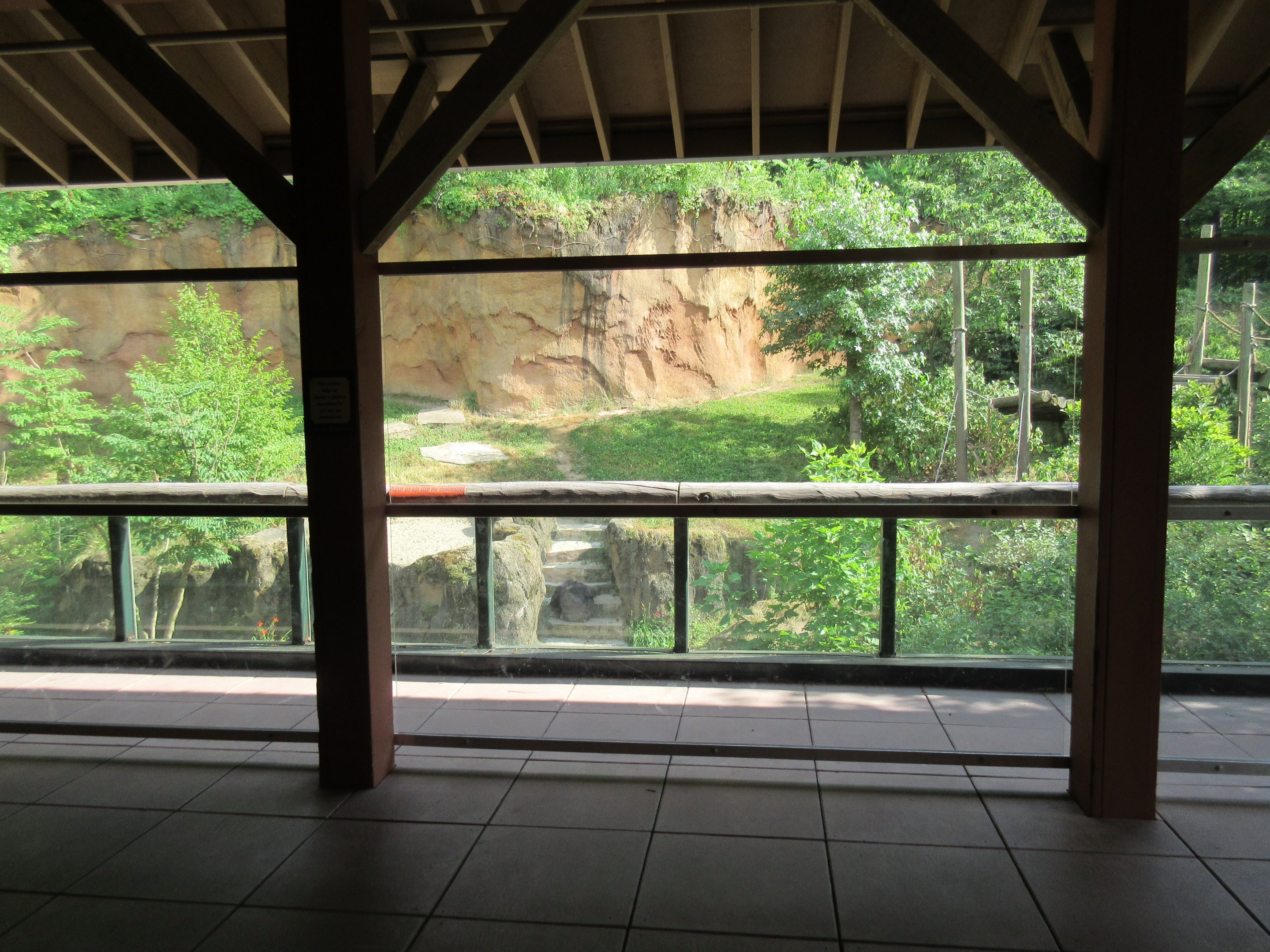 Chimpanzee Exhibit - glass wall added since 2012
