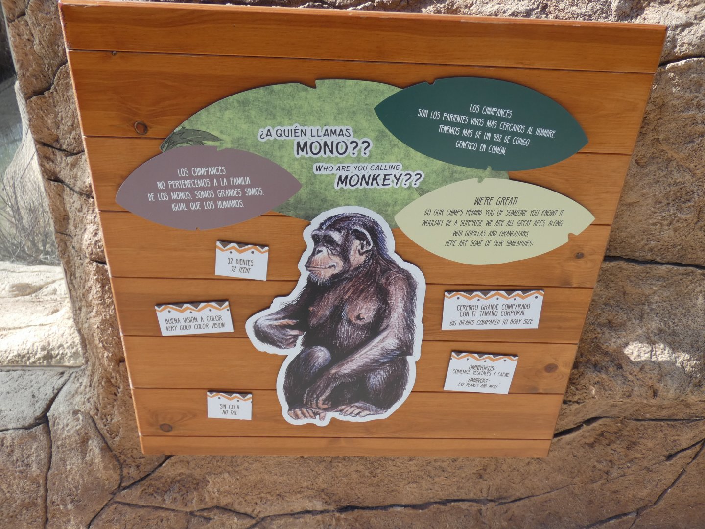 Chimpanzee signage