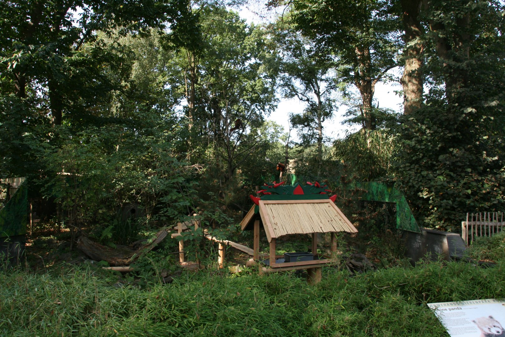 Chinese themed foodstand in the Red panda enclosure