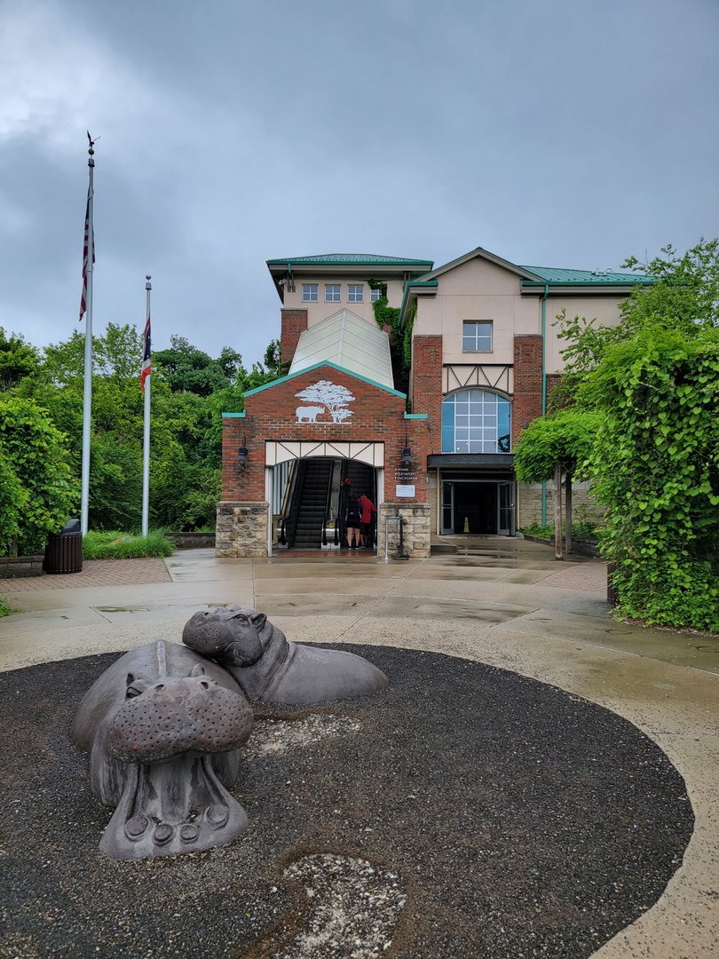 Cincinnati Zoo 5/22 - Stairs/elevator over road to entrance
