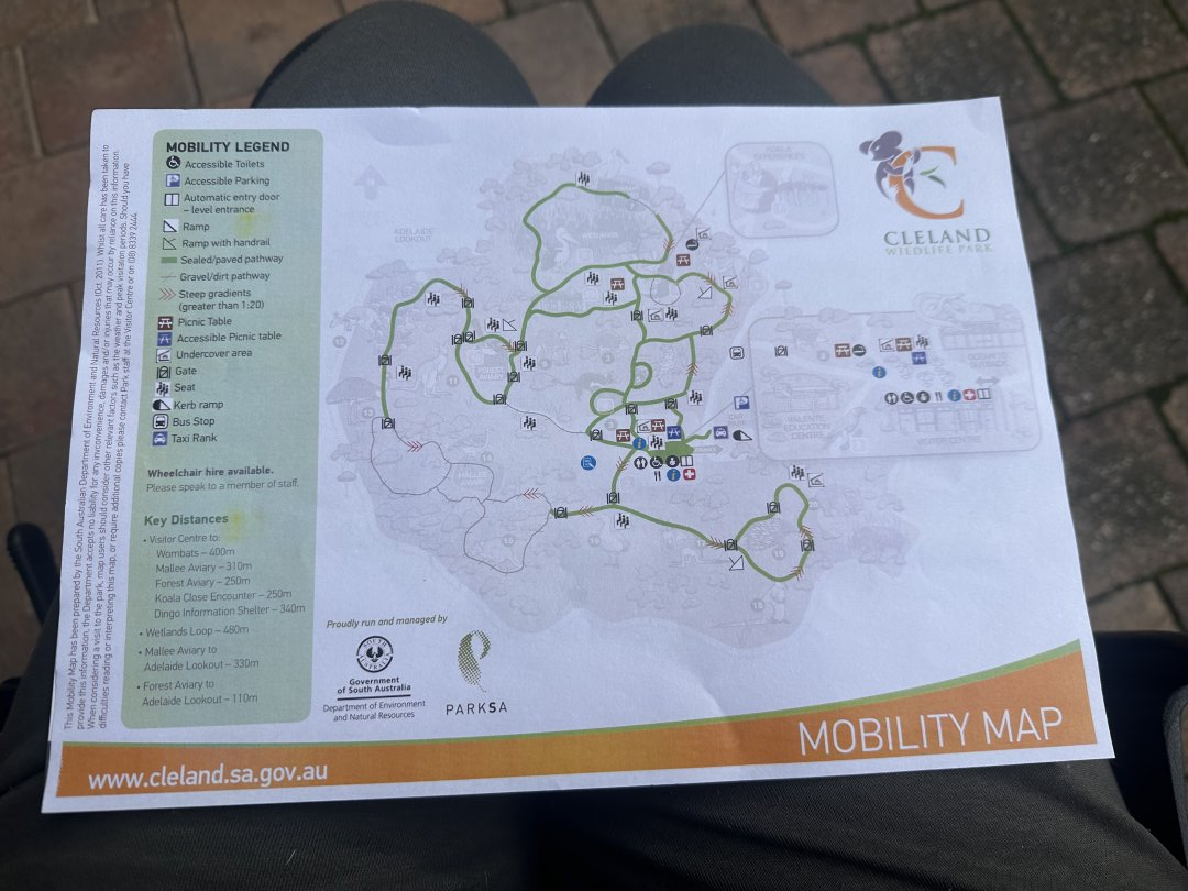 Cleland Wildlife Park Accessibility Map