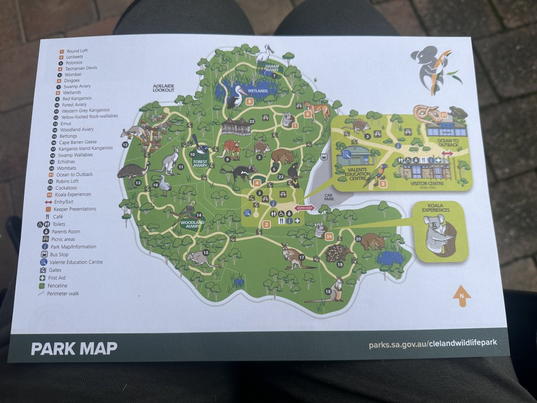 Cleland Wildlife Park Map