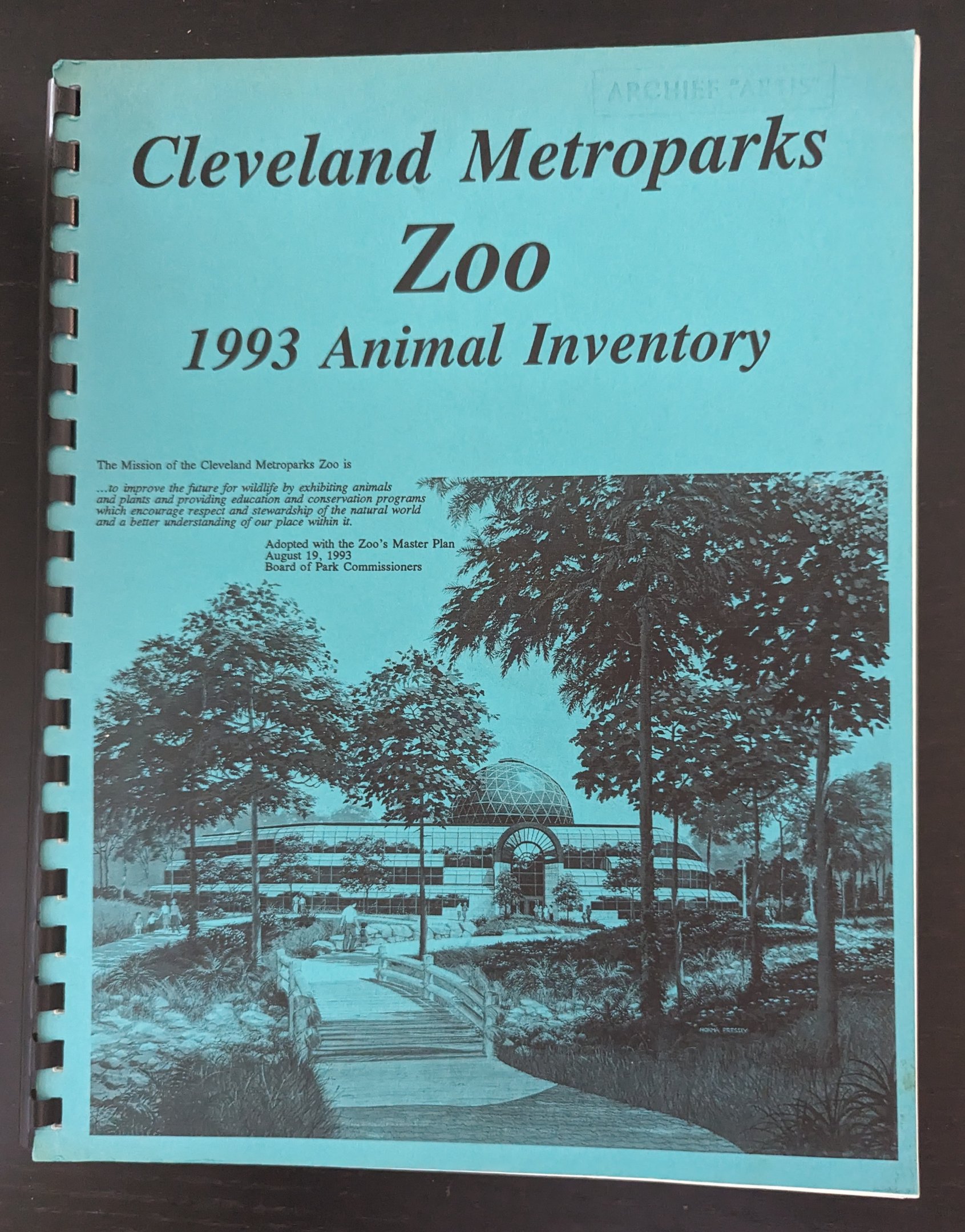 Cleveland Metroparks Zoo 1993 Animal Inventory