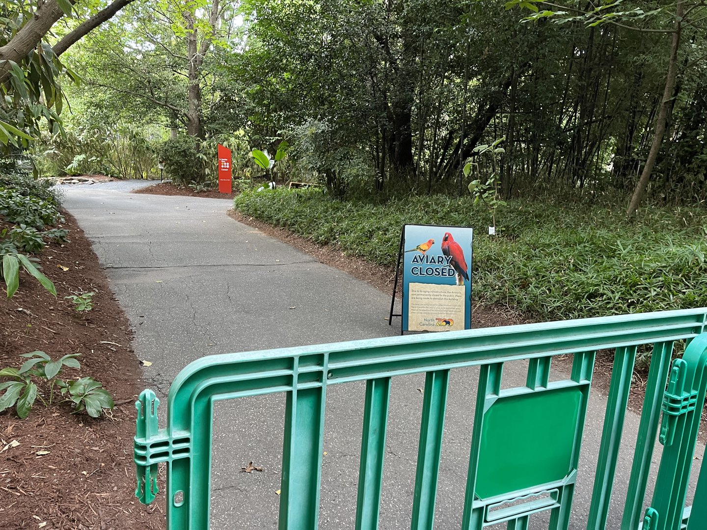 Closed pathway to Aviary