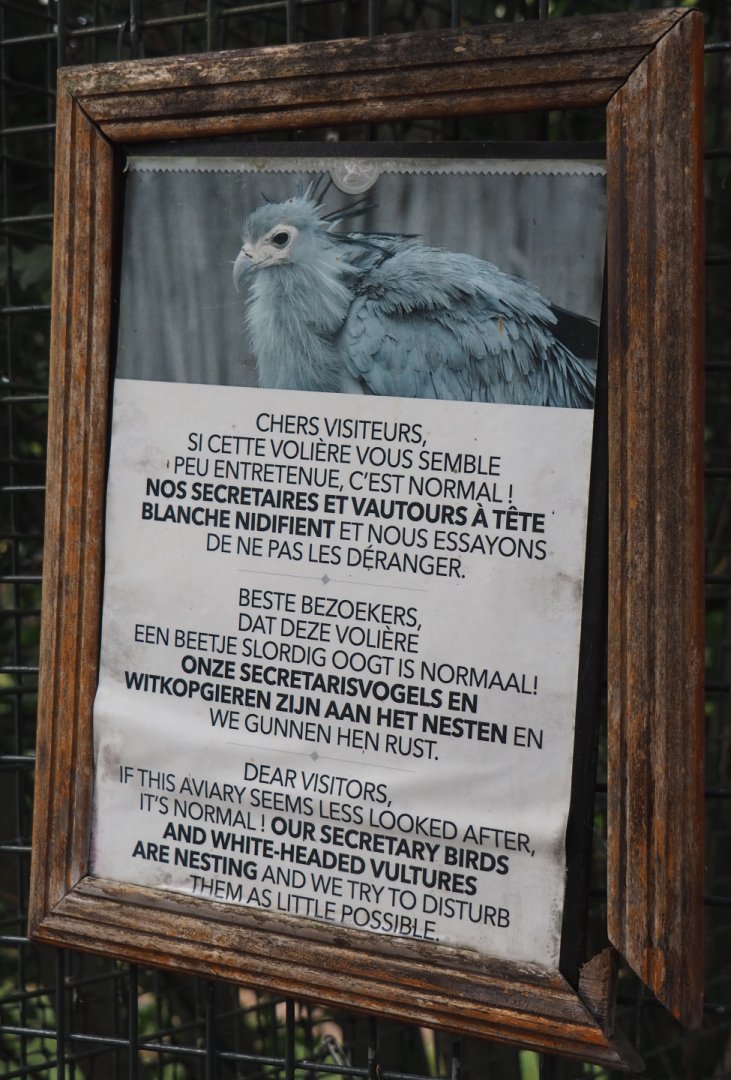 Closed raptor and vulture walk-through signage, 2020-09-02