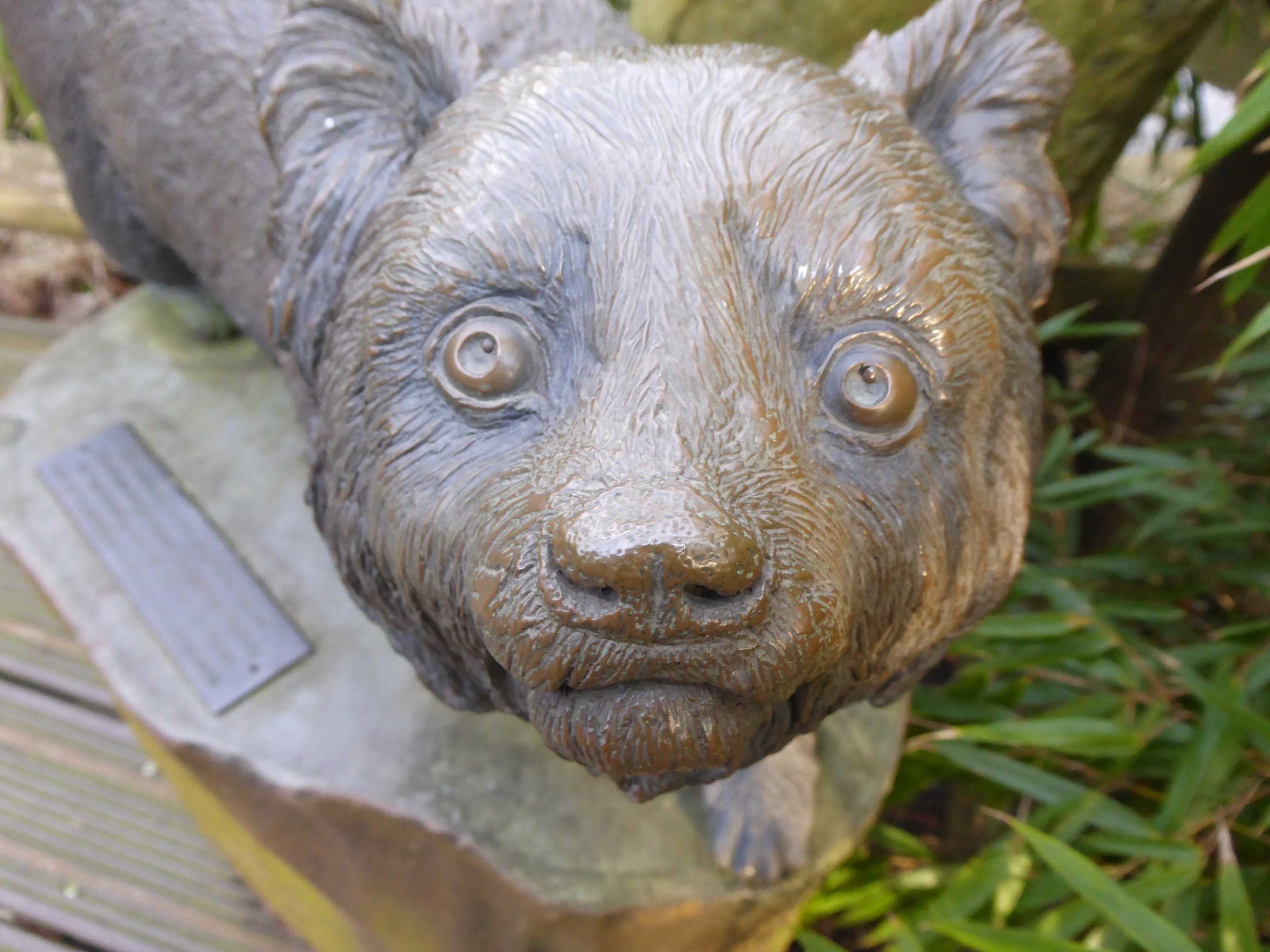 Closeup of Red Panda statue