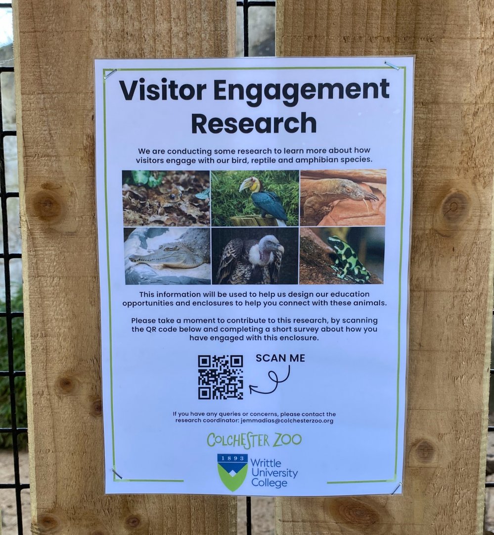 Colchester at zoo survey, enclosure poster