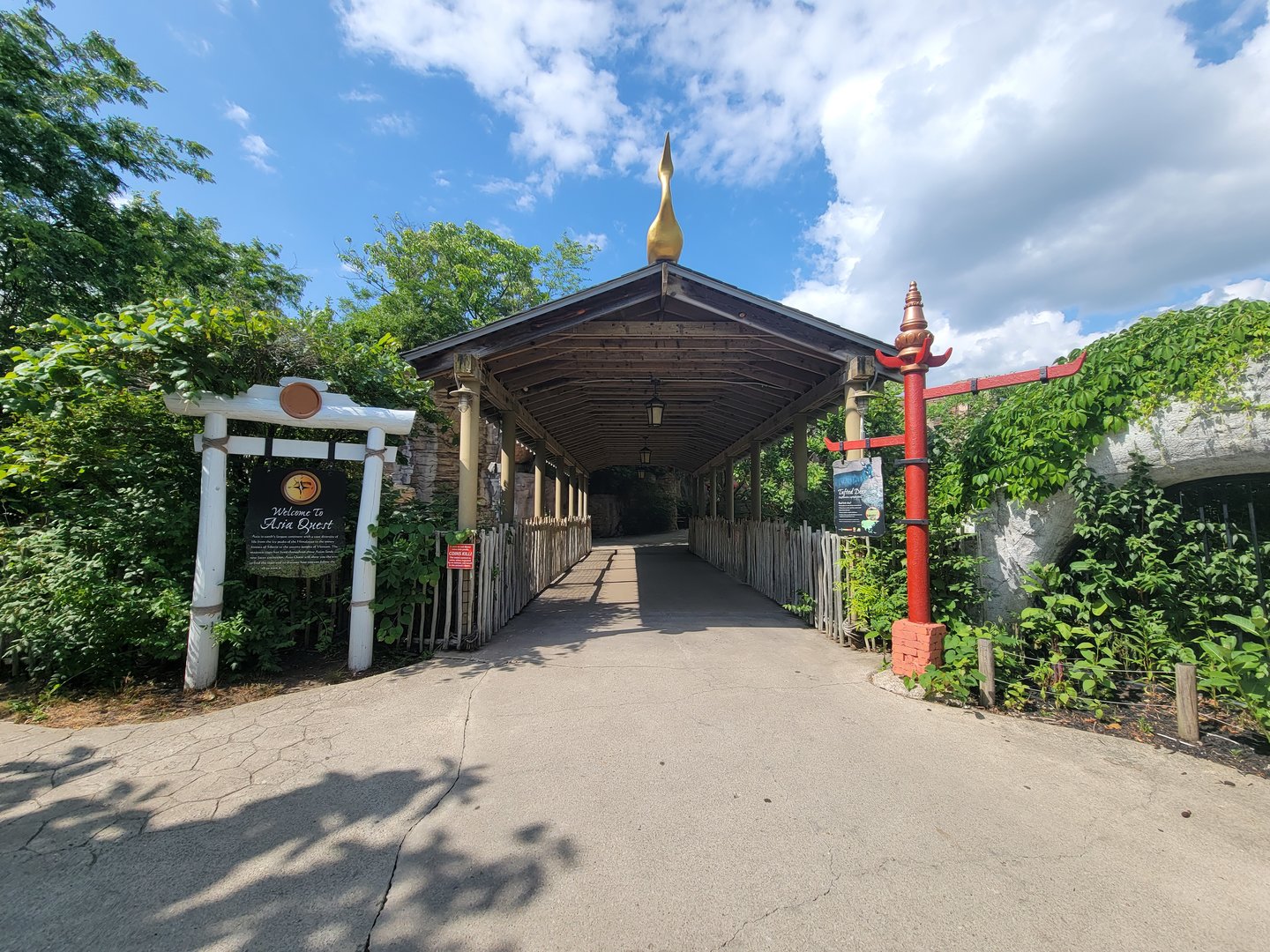 Columbus Zoo - Asia Quest, bridge over tufted deer yards