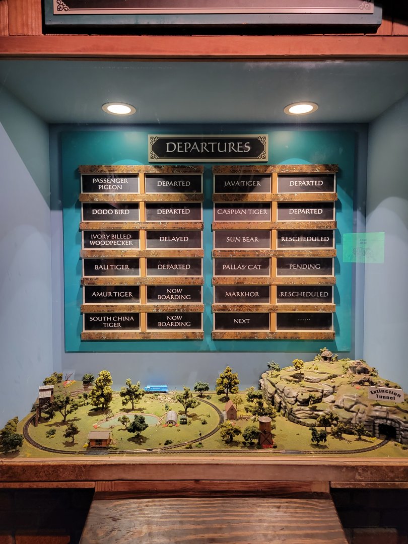 Columbus Zoo - Asia Quest, "Departures" = extinctions