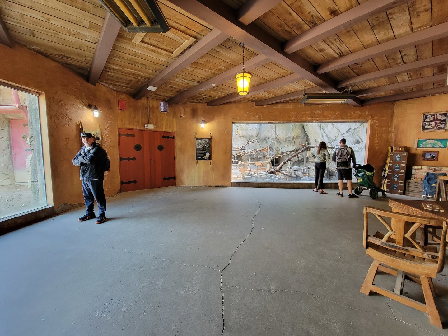 Columbus Zoo - Asia Quest, Markhor on left, Pallas's cat ahead