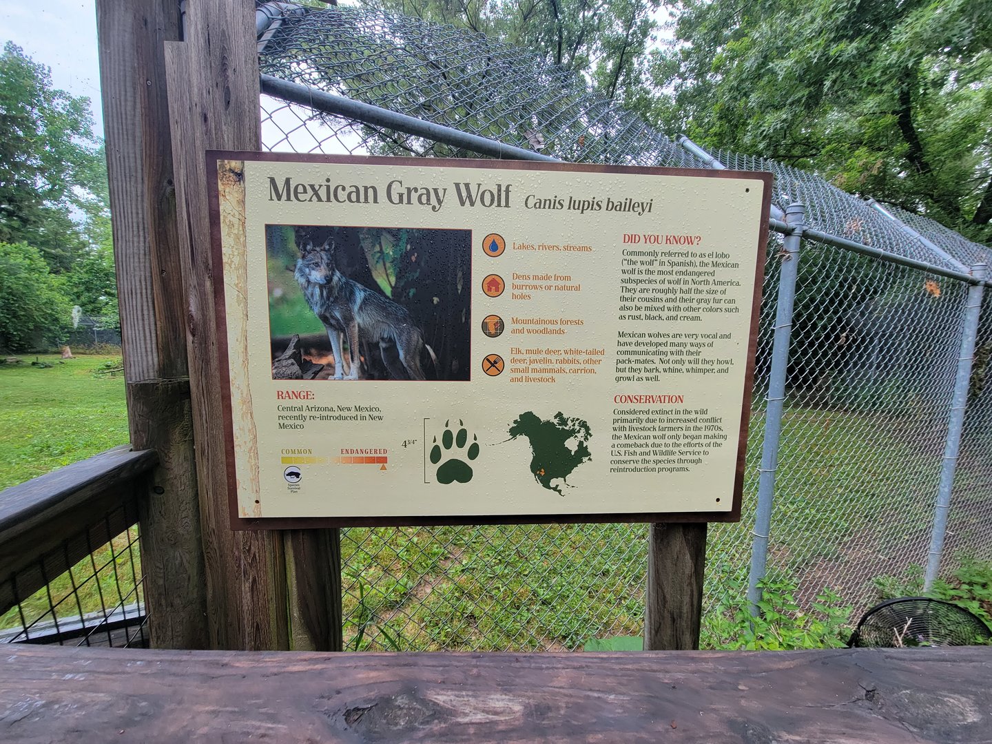 Columbus Zoo - North America, signage example, Mexican gray wolf