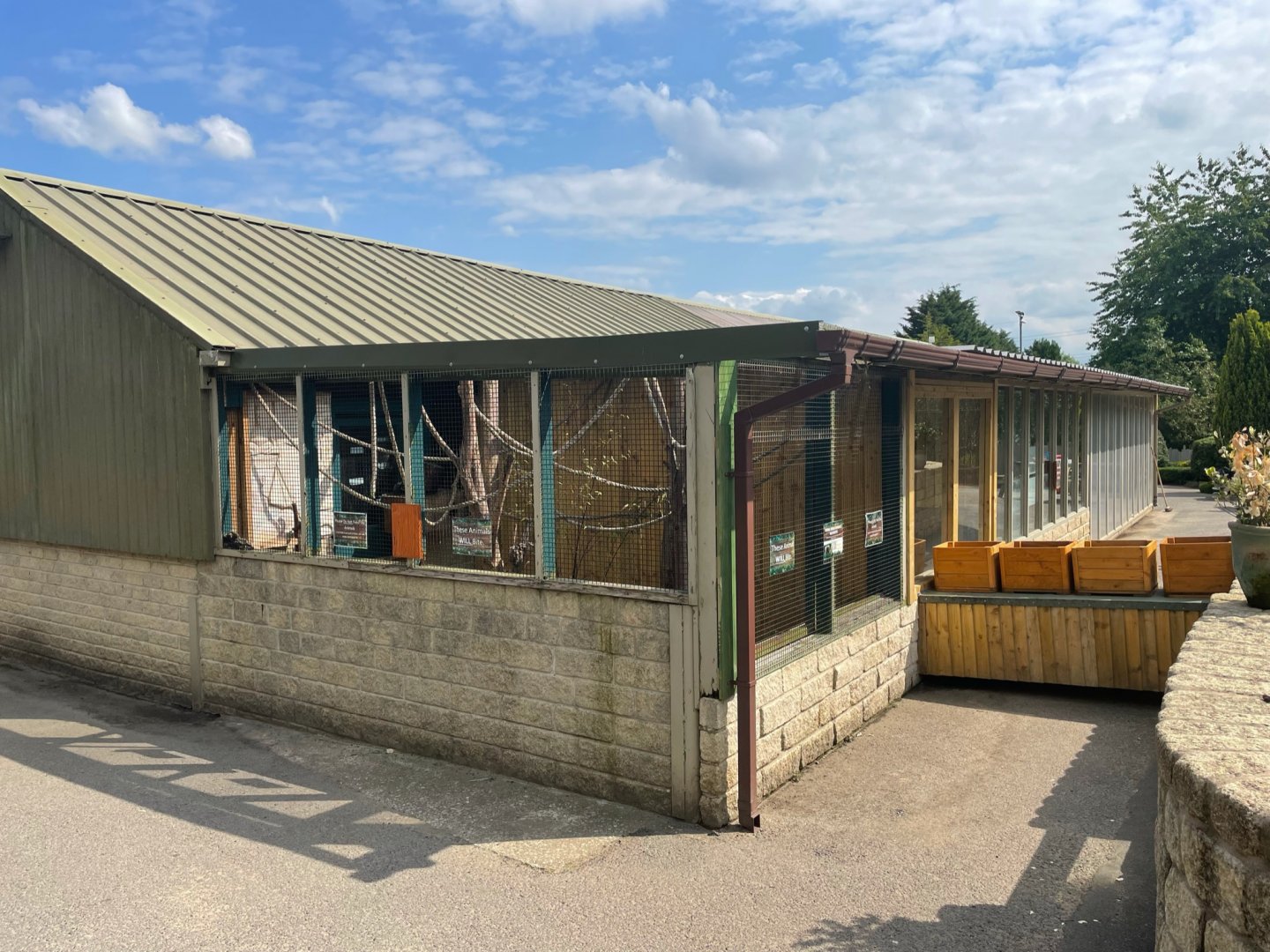 Common Marmoset Enclosure at Ponderosa Zoo (July 2021)