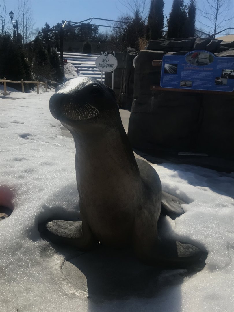 Como harbor- sea lion statue