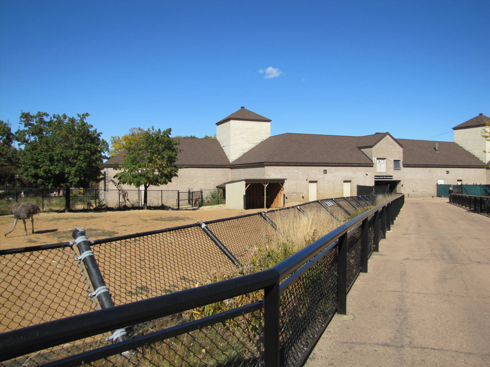 Como Zoo 2010 - Ostrich and view towards the African Hoofed Stock barn