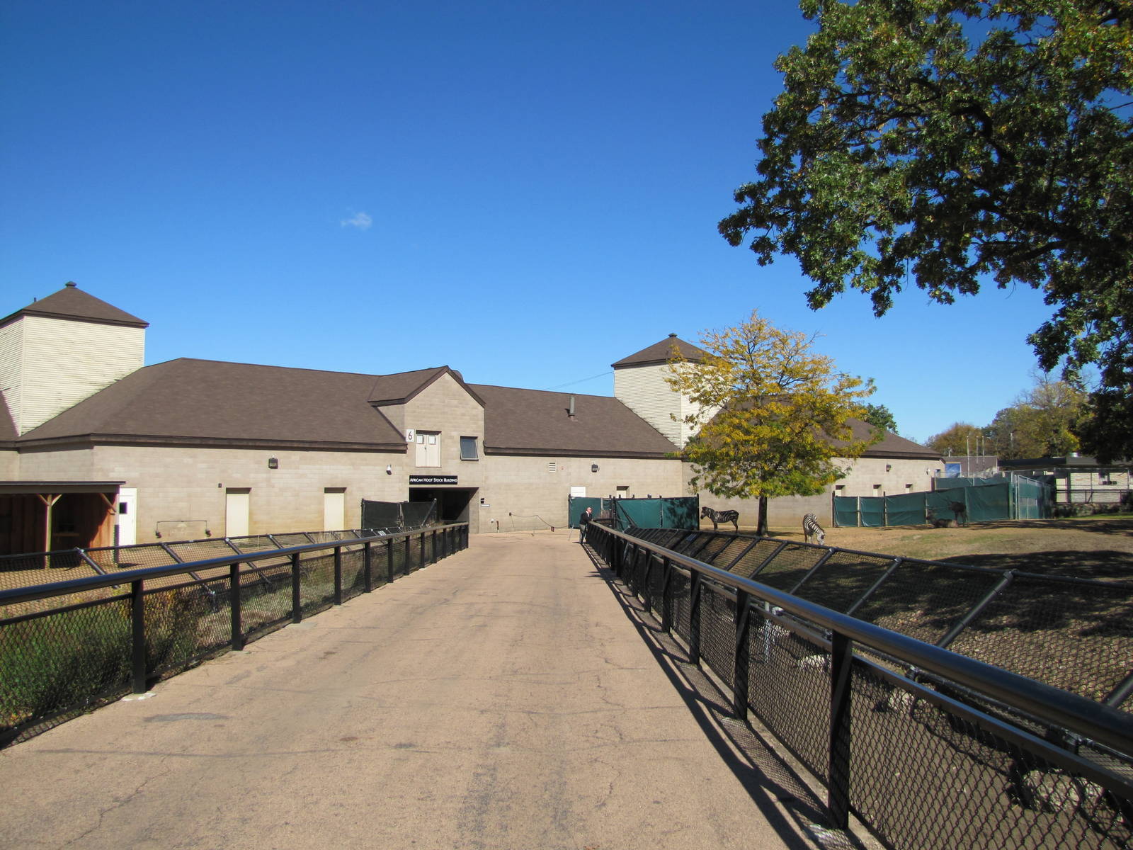 Como Zoo 2010 - Zebra and view towards the African Hoofed Stock barn