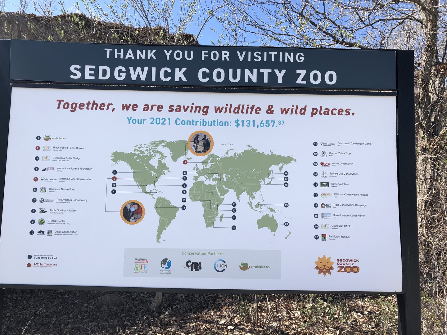 Conservation Signage at zoo gate