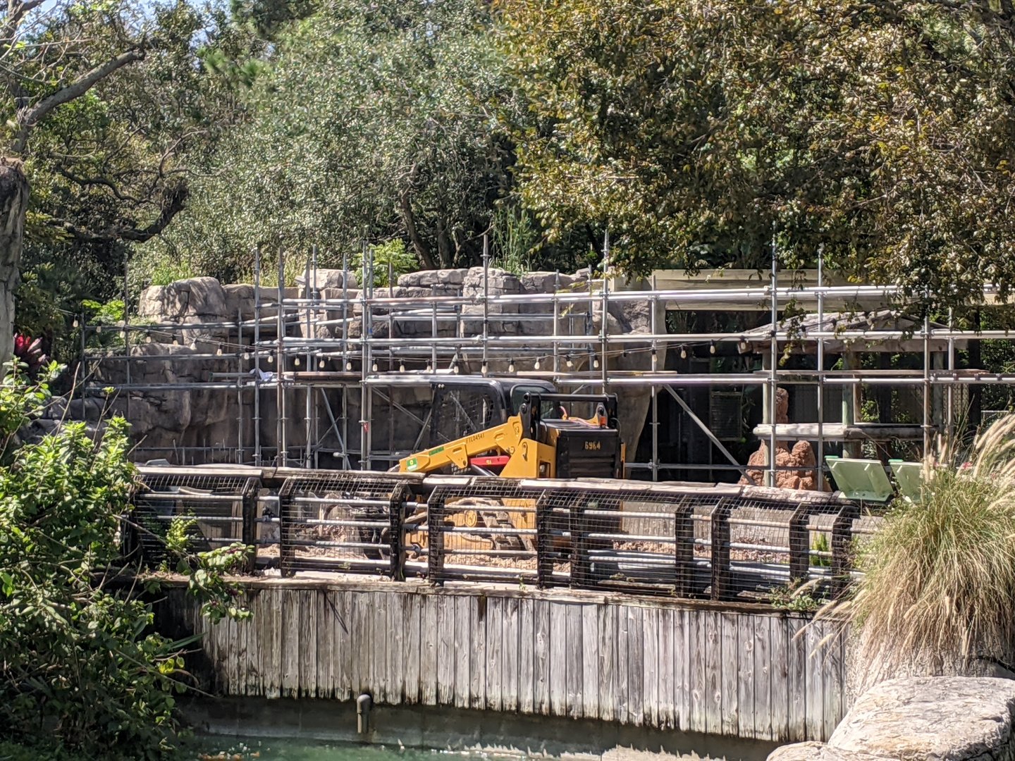 Construction at old chimp habitat.