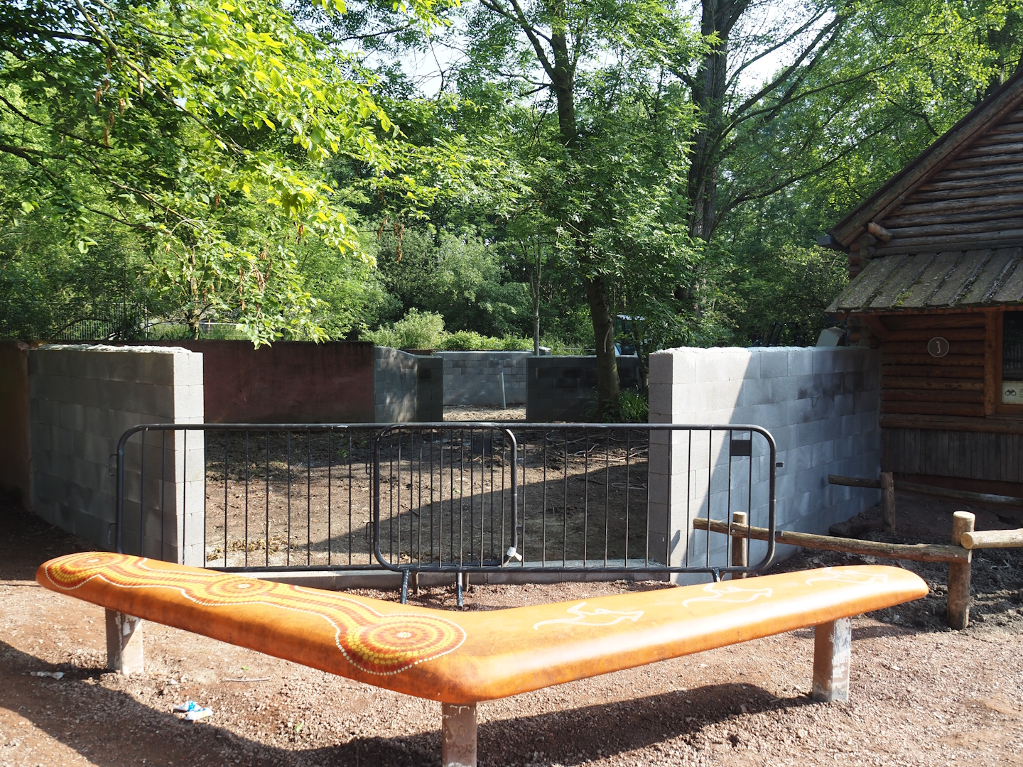 Construction for expansion of Tasmanian devil exhibit towards/with former wombat - echidna space, 2024-05-10