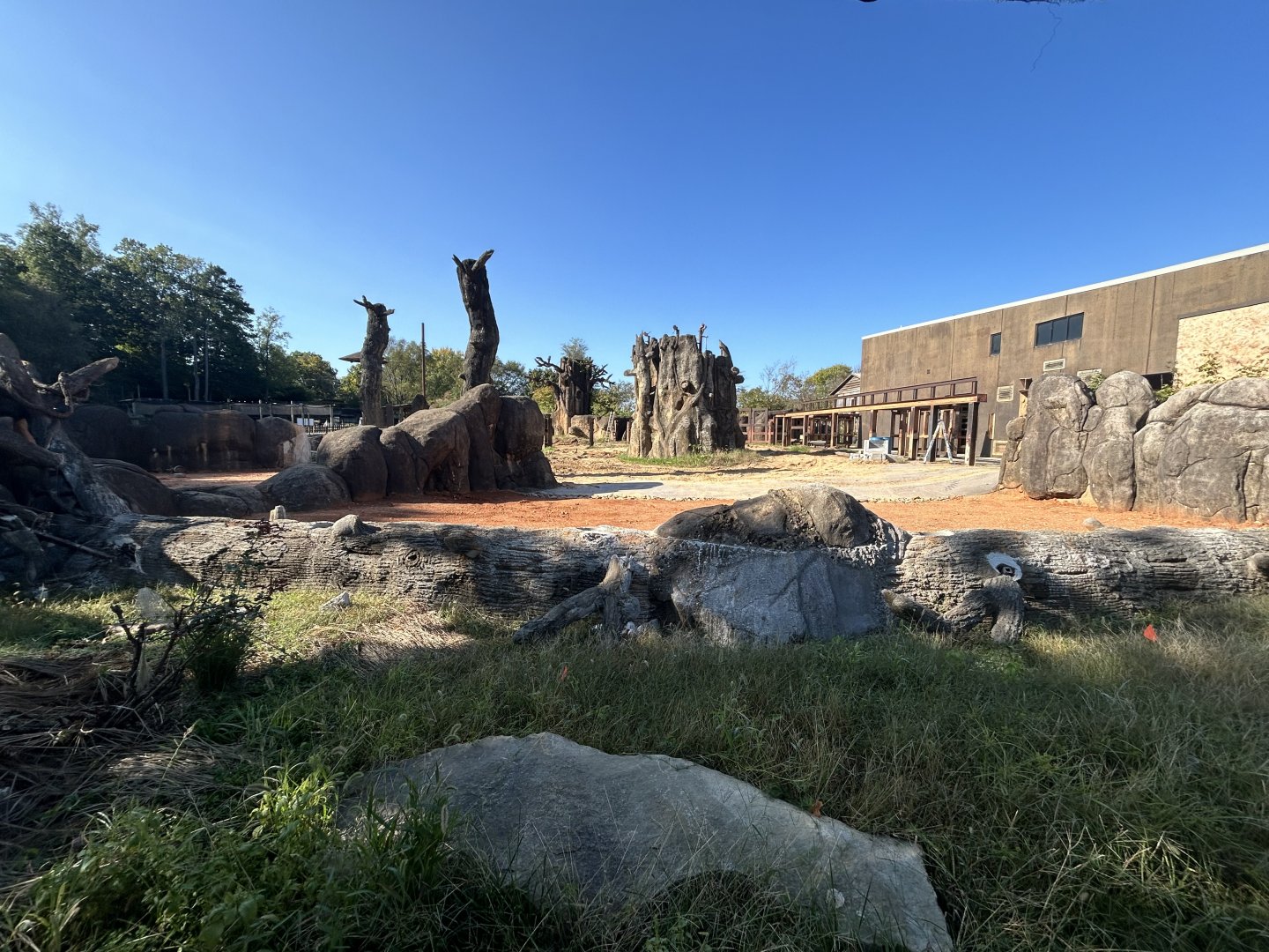 Construction on Former Elephant/Future Rhino Exhibit