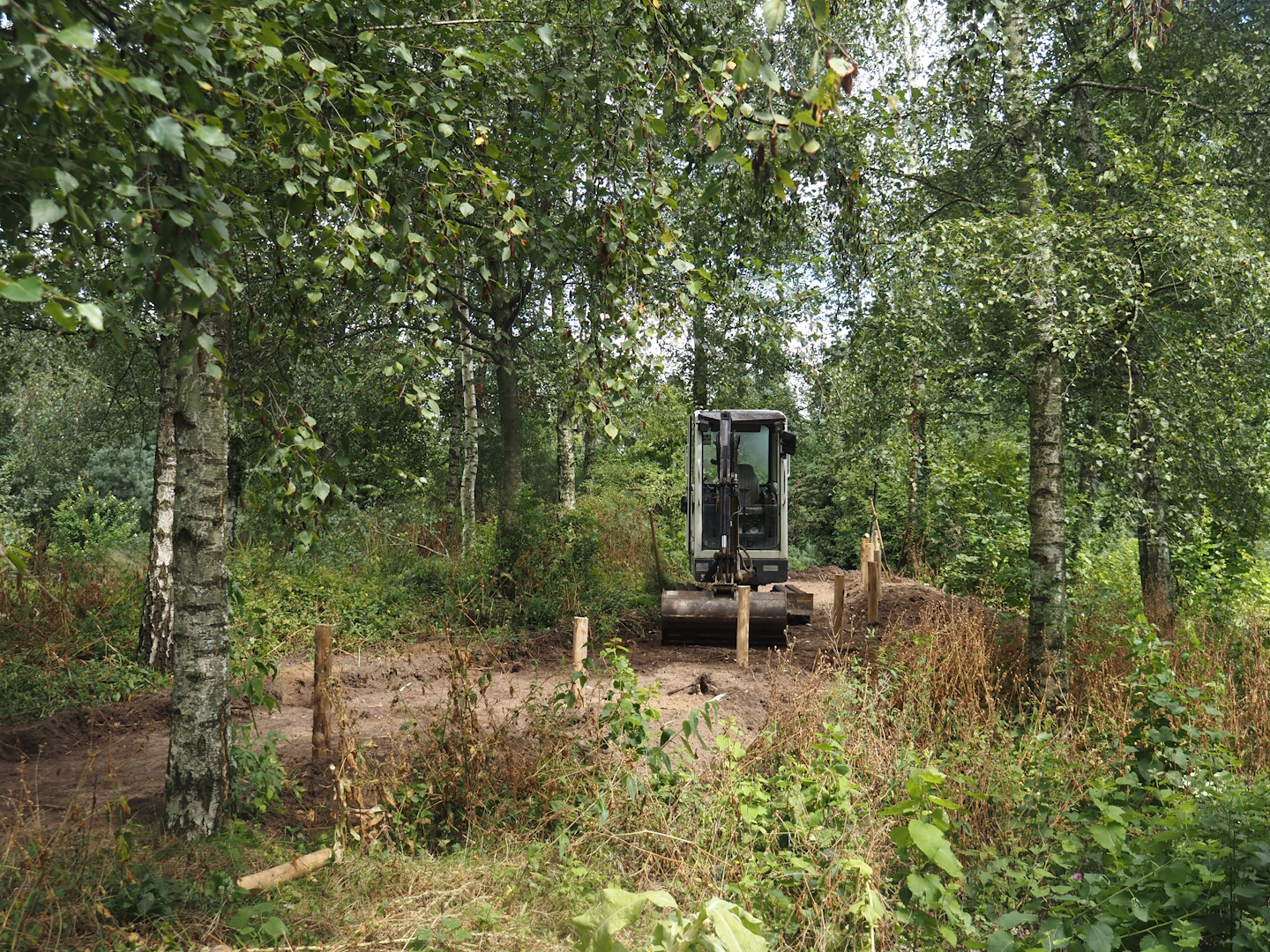 Construction on outcropping next to the reindeer paddock, 2024-08-21