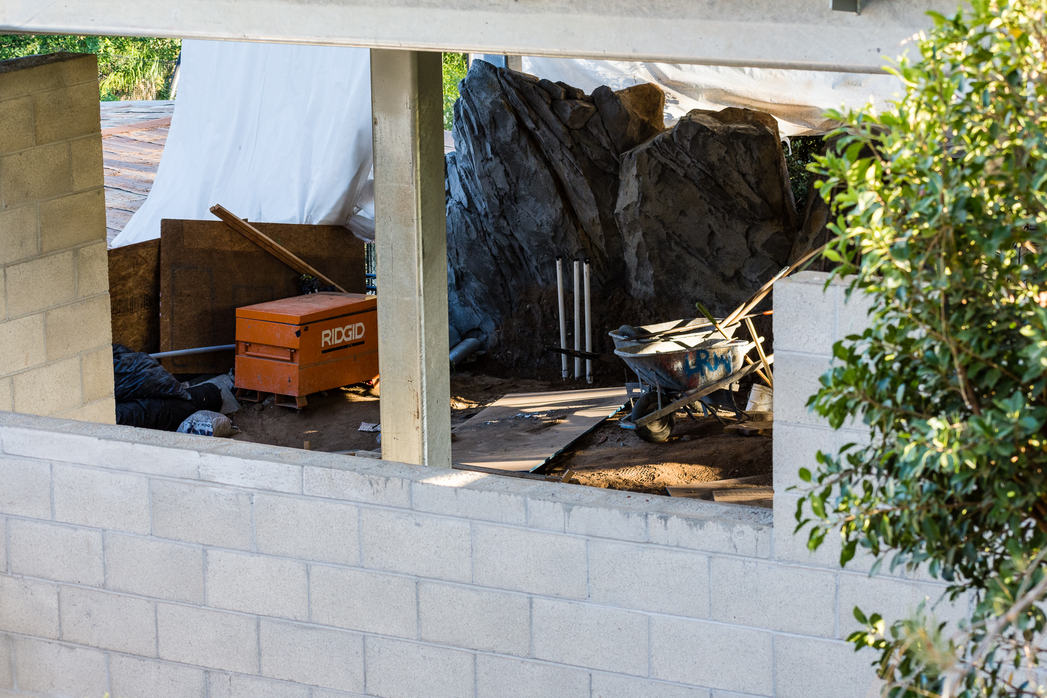 Construction on the platypus exhibit.