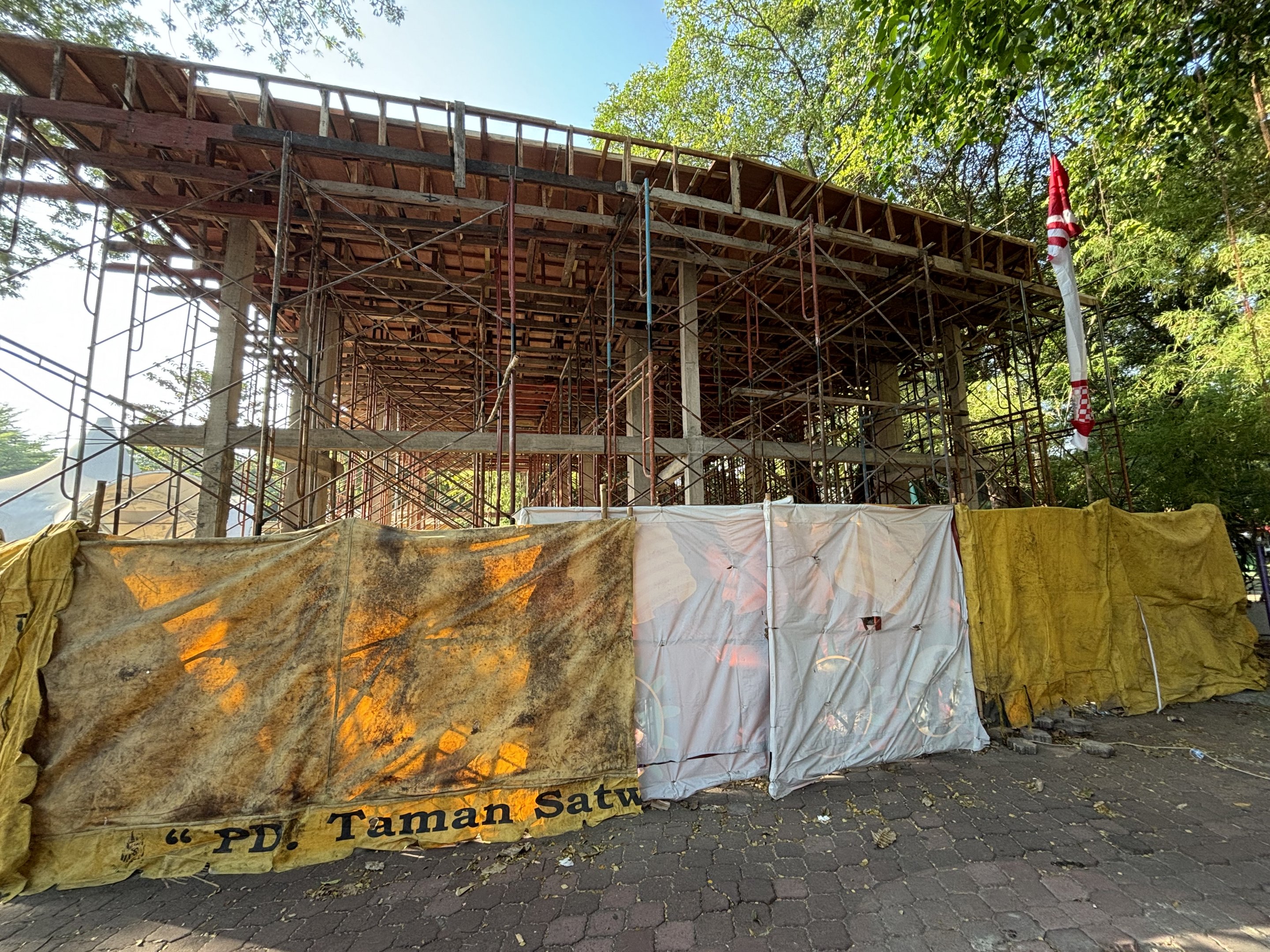 Construction project near entrance