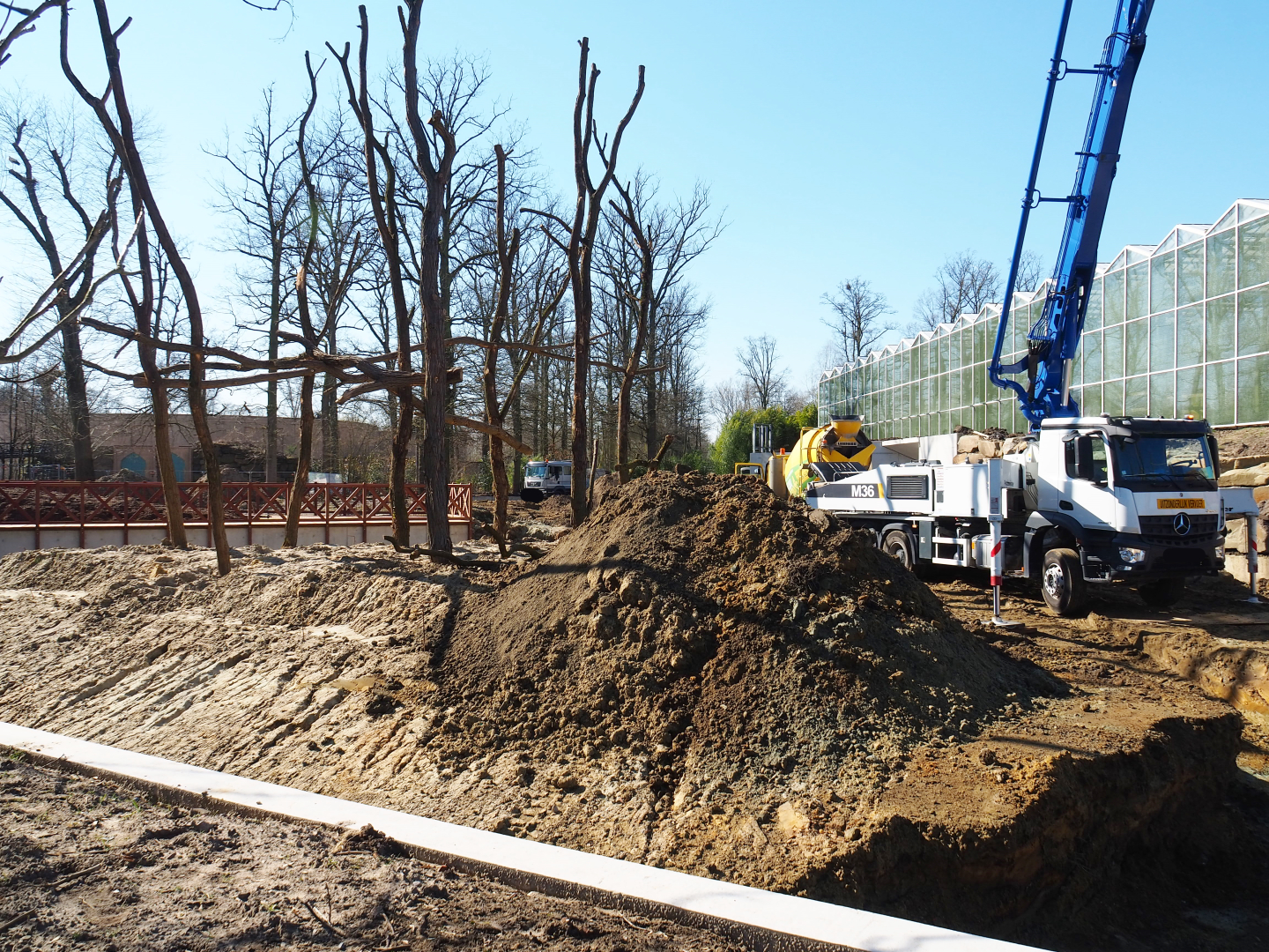 Construction update orangutan project, at ground level, 2022-03-08