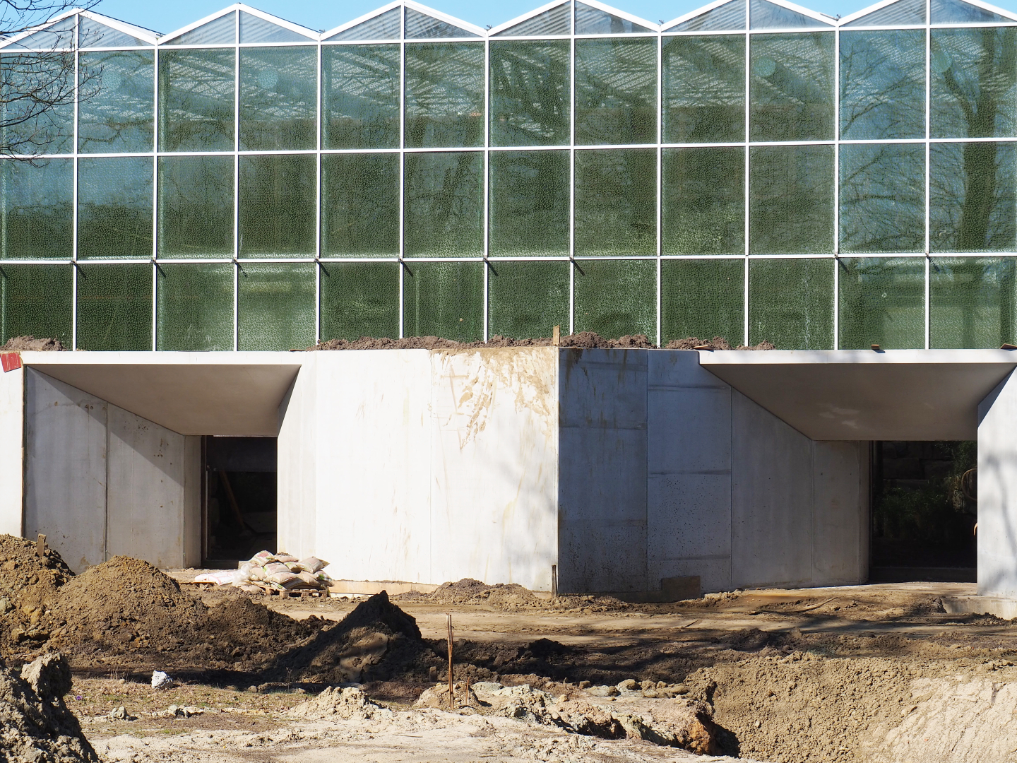 Construction update orangutan project, at ground level - Future animal accesses?, 2022-03-08