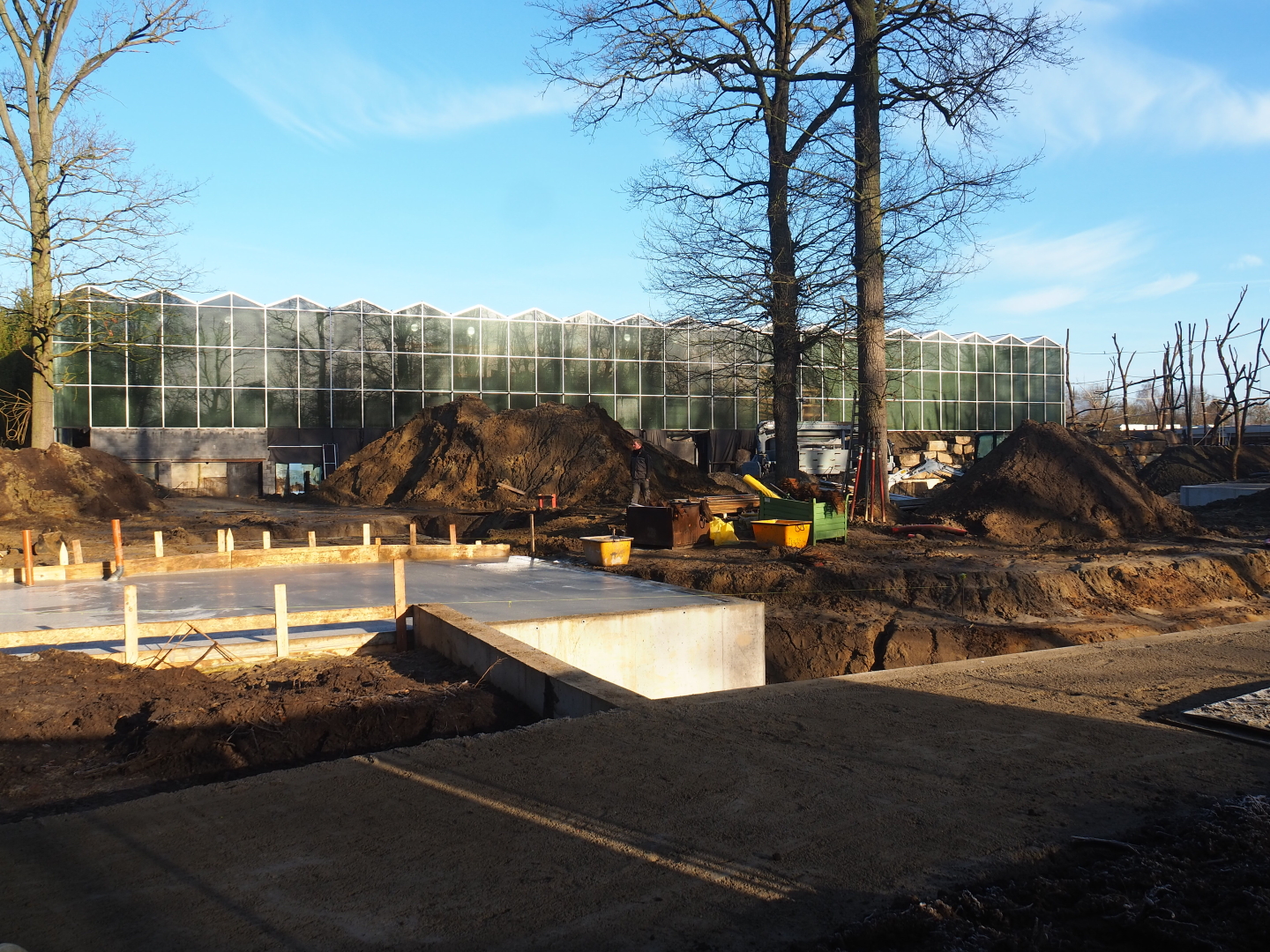 Construction update orangutan project - concrete slab for new viewing area?, 2022-02-12