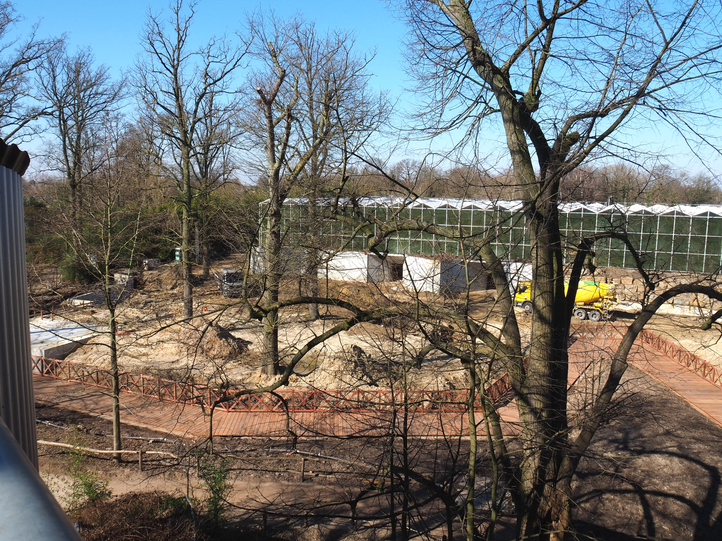 Construction update orangutan project, seen from the tree-top walk, 2022-03-08