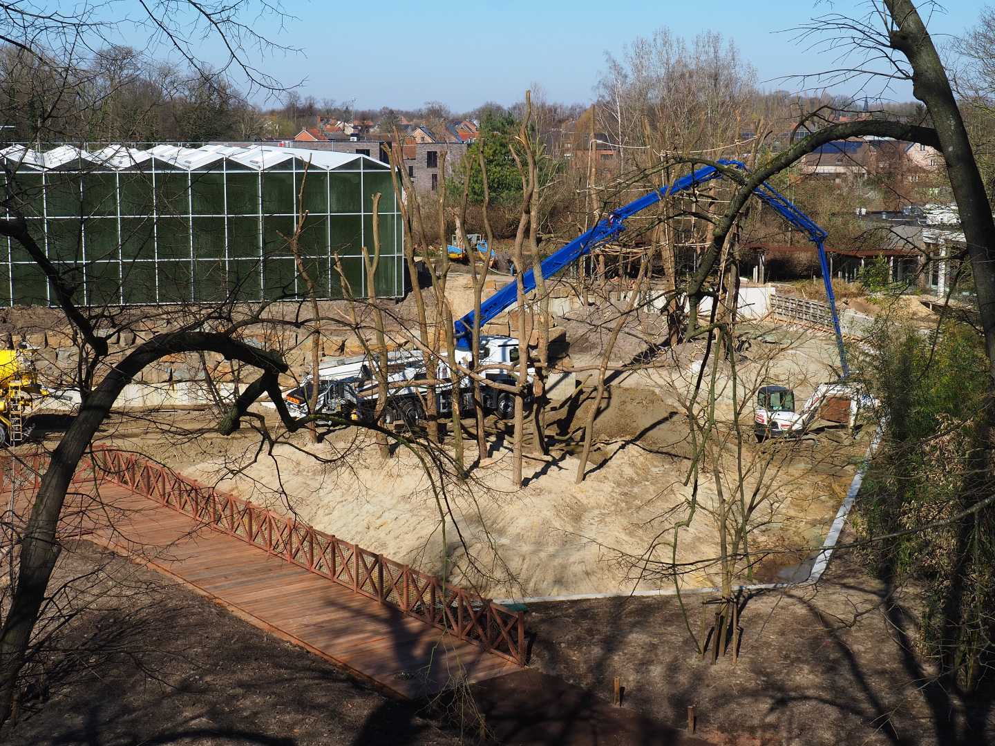 Construction update orangutan project, seen from the tree-top walk, 2022-03-08