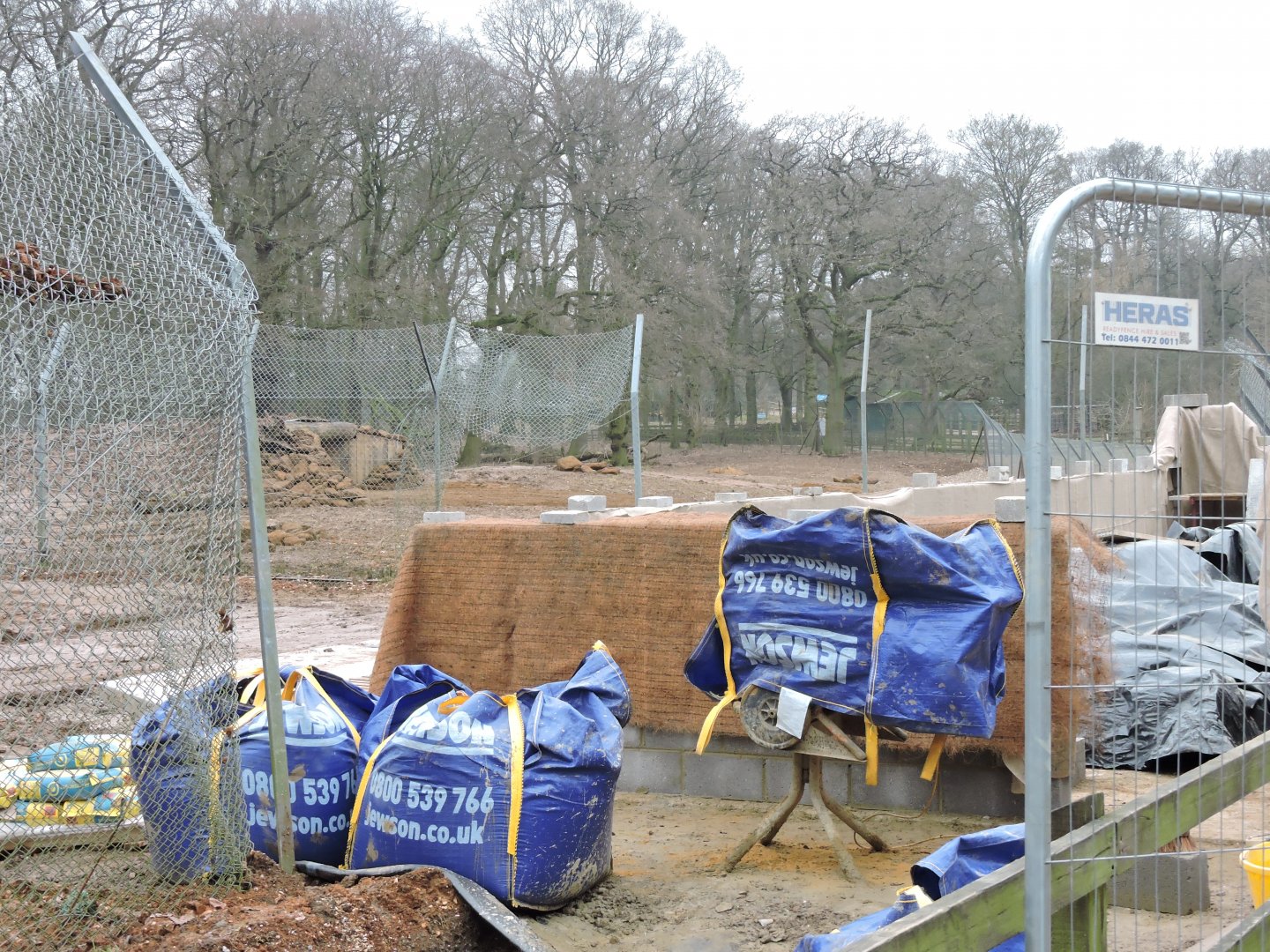 Construction work on Hunting Dog enclosure