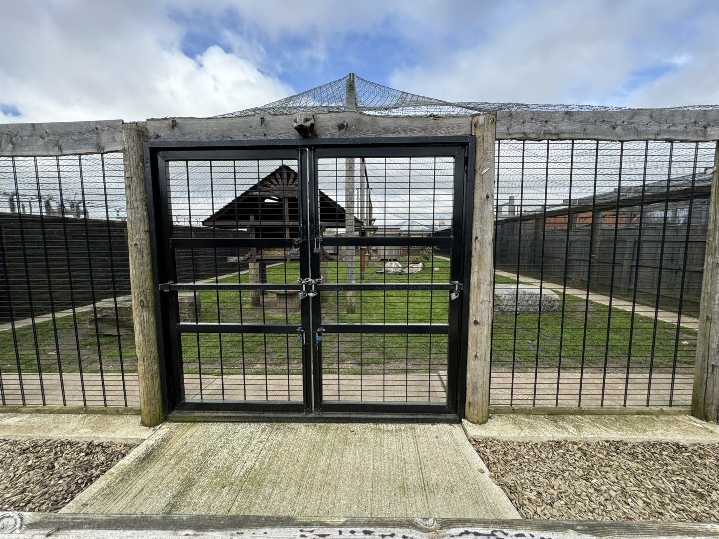 Cougar Enclosure Service Door at Wolds Wildlife Park (March 2024)