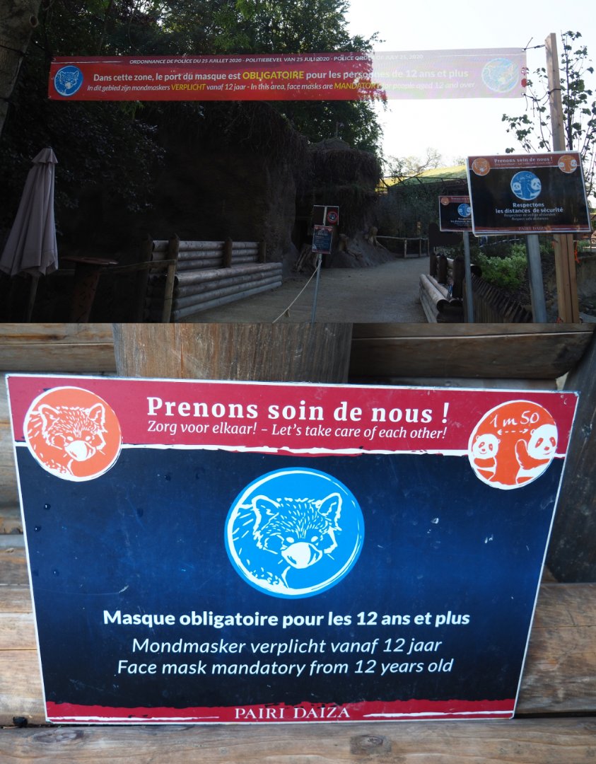 Covid-19 social distancing and mandatory face masks signage, 2020-09-02