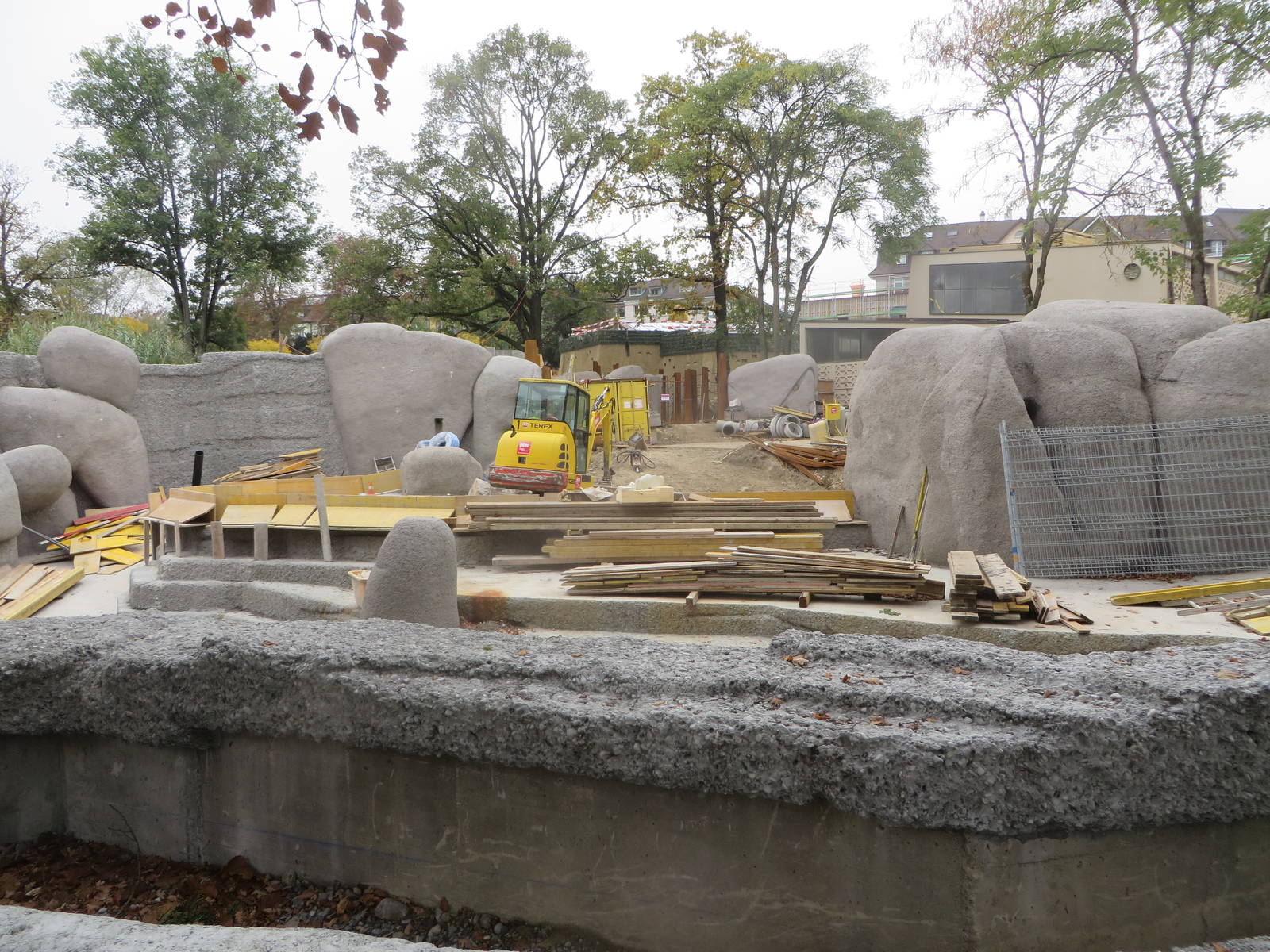 Cow elephant enclosure under construction