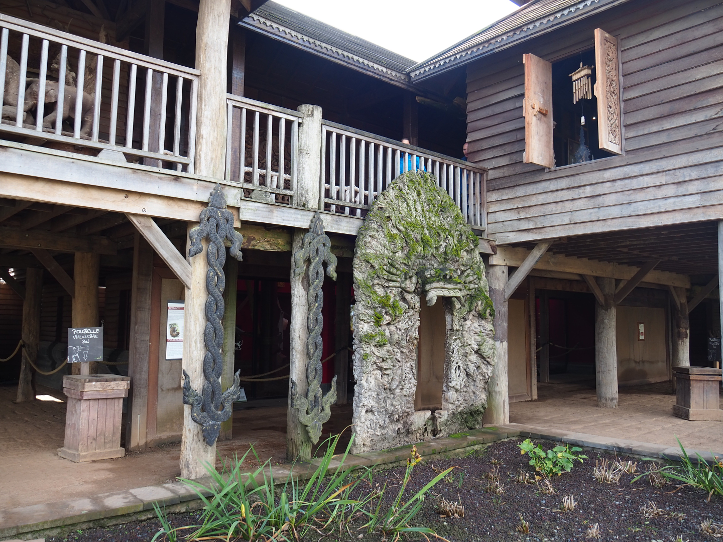 Craftman's house and viewing area for second Sumatran orangutan exhibit indoor housing, 2019-10-04