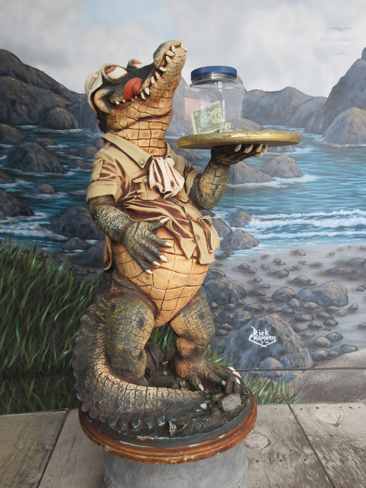 Crocodile Statue - with tip jar