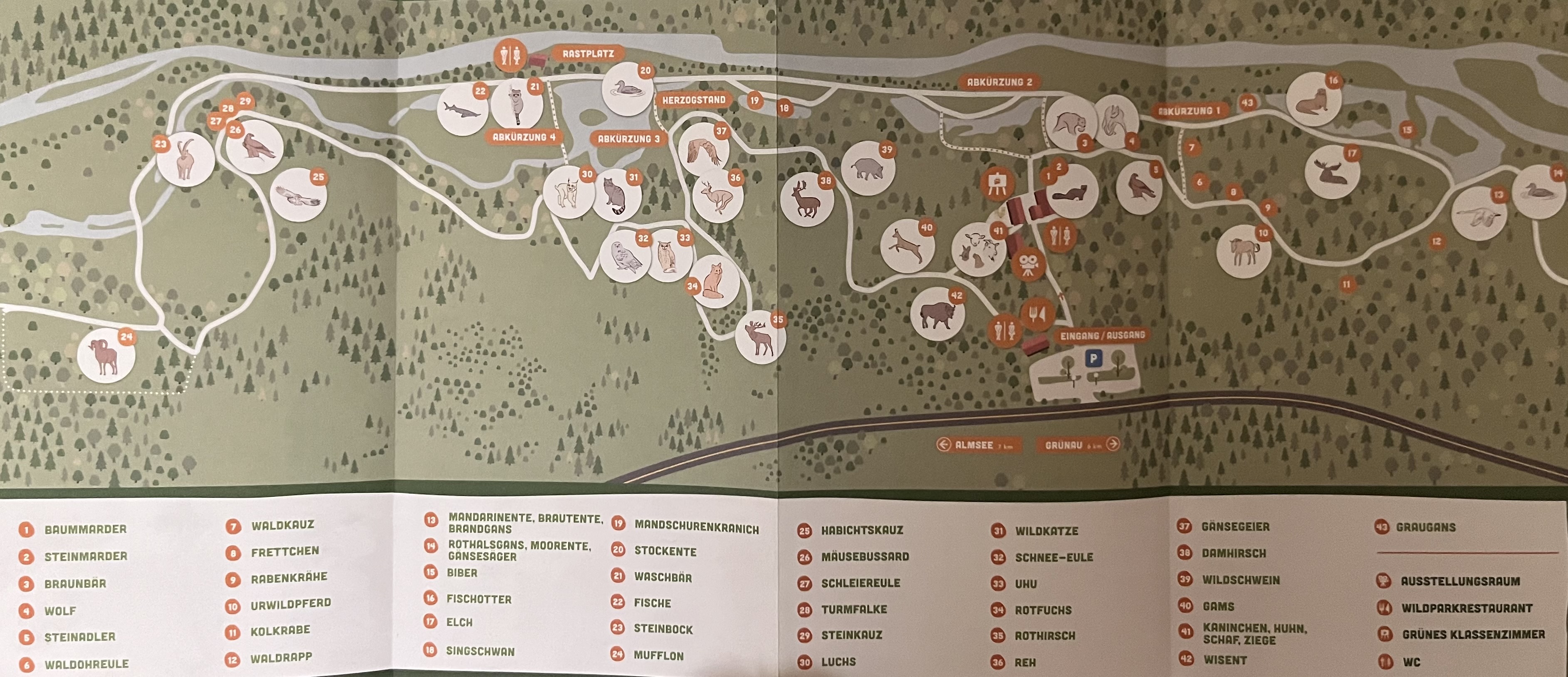 Cumberland Wildlife Park Map - 2016