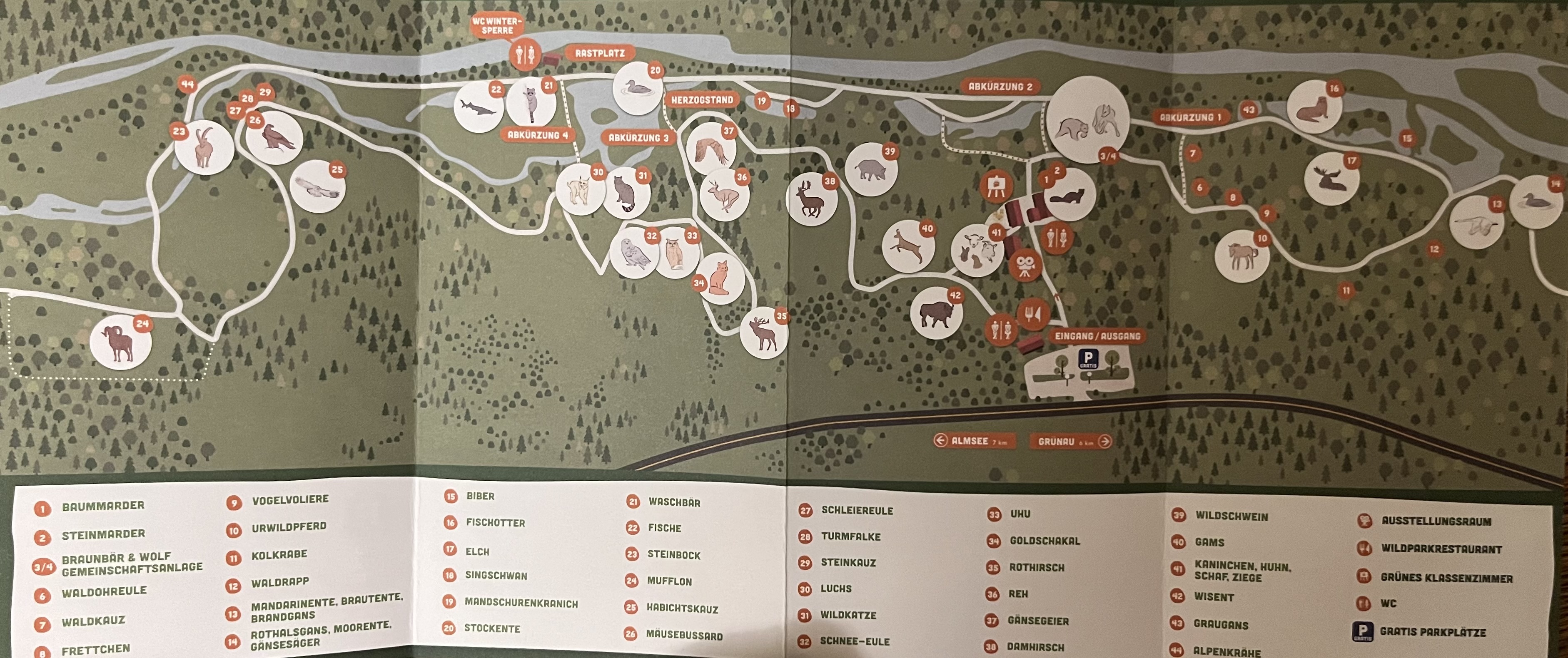 Cumberland Wildlife Park Map - 2020