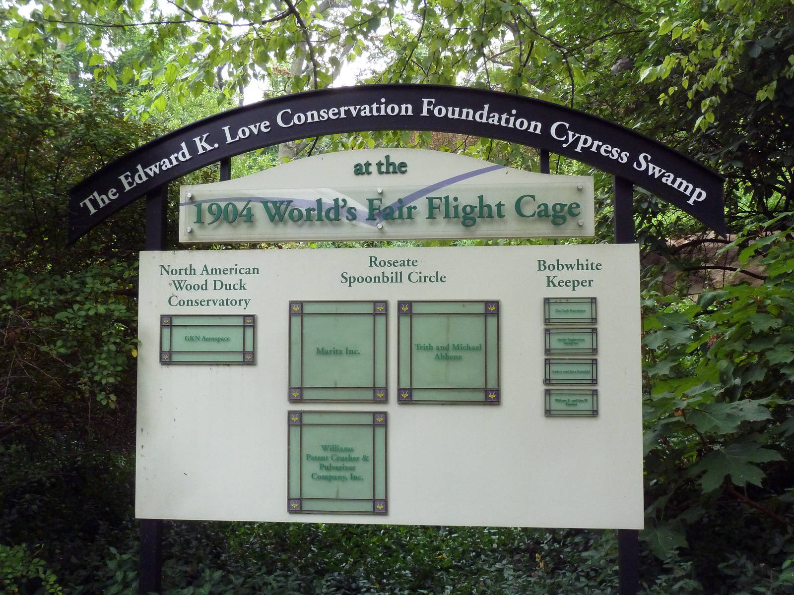 Cypress Swamp Sign (1904 World's Fair Aviary)