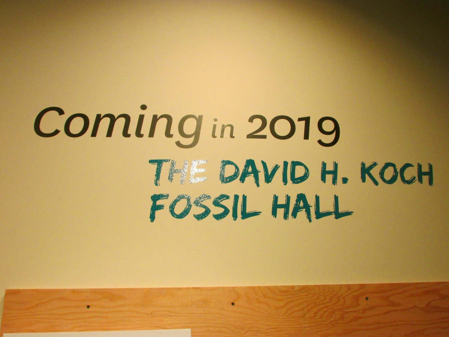 David H. Koch Hall of Fossils Sign