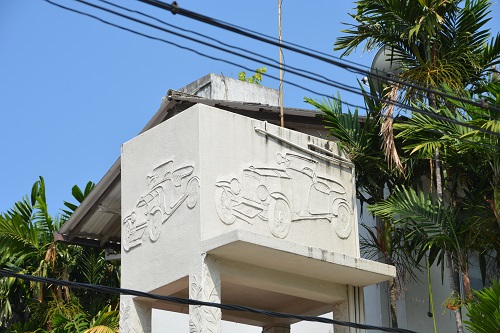 Decoration on side of house.